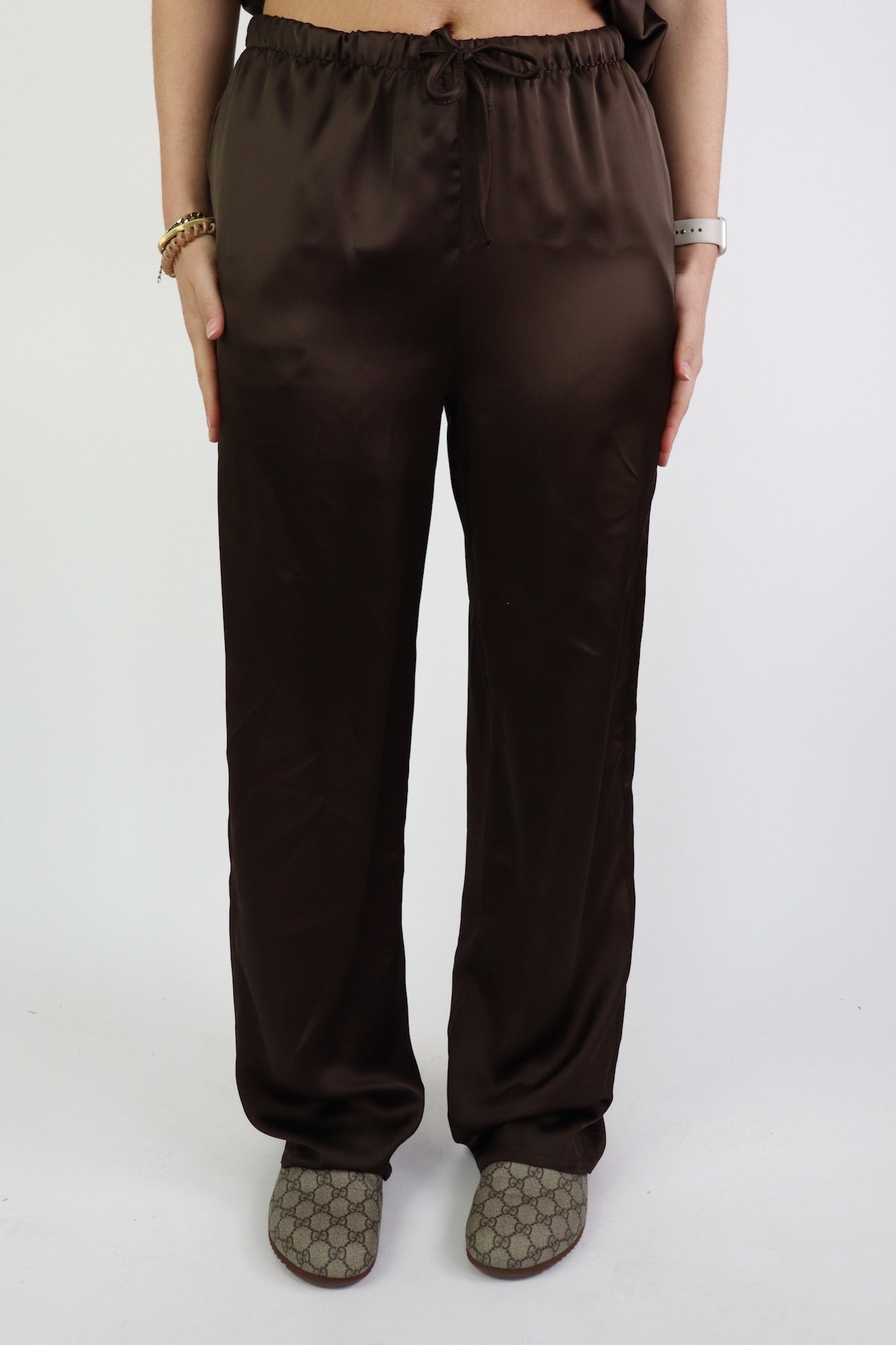Satijnen Broek Bruin