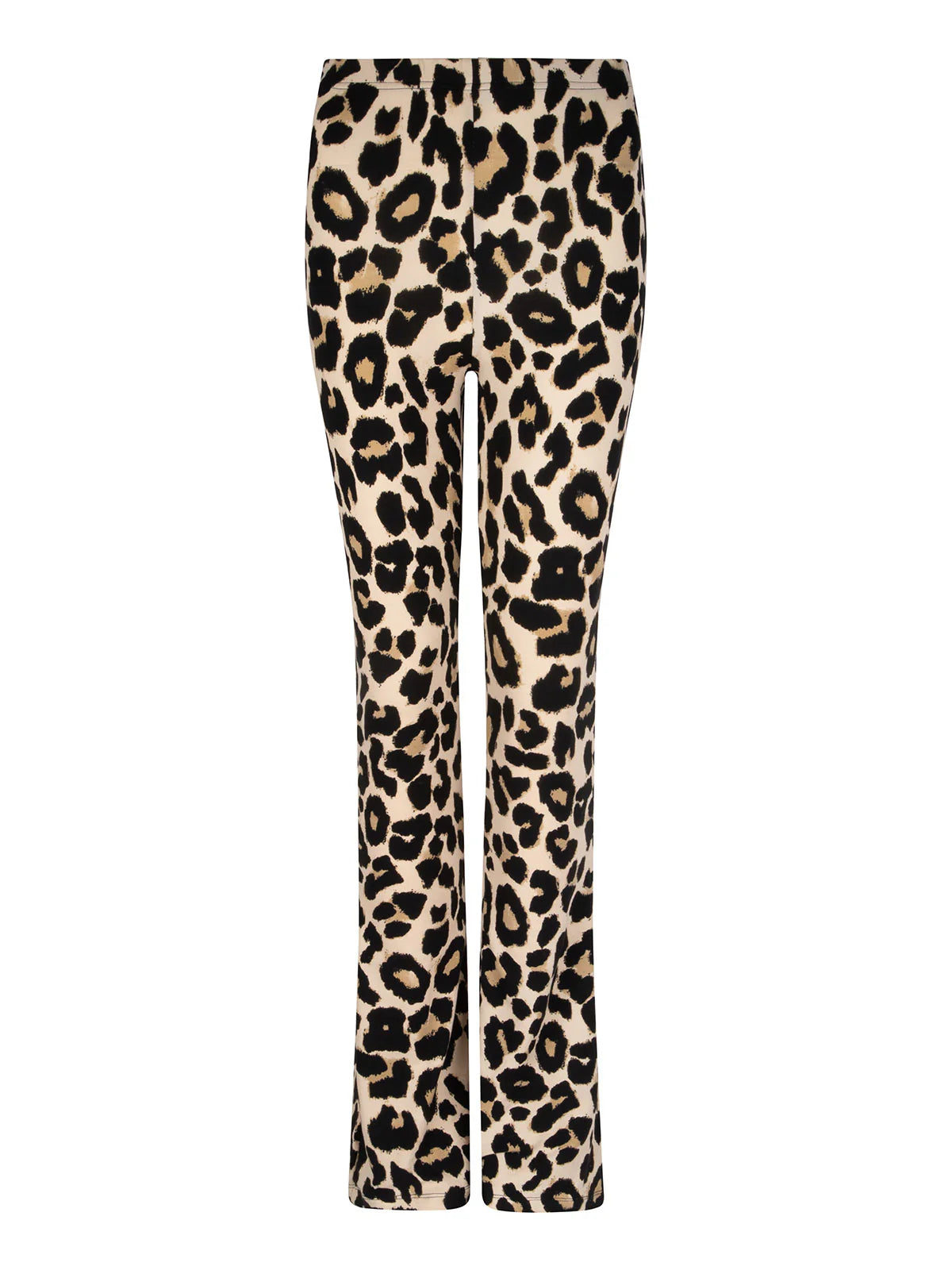Beige Elin Leopard Flared Broek