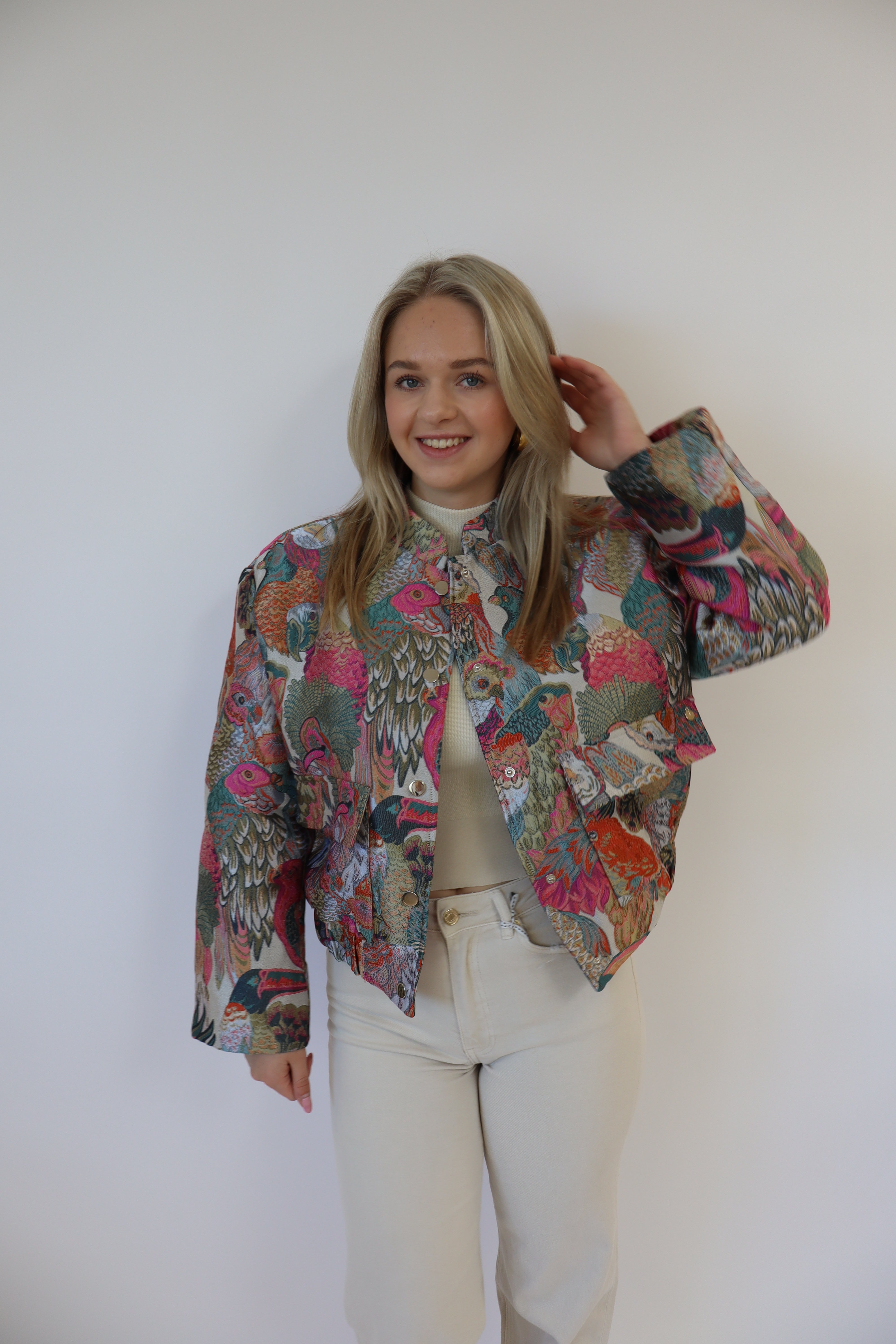 Jade Printed Bomber Jacket