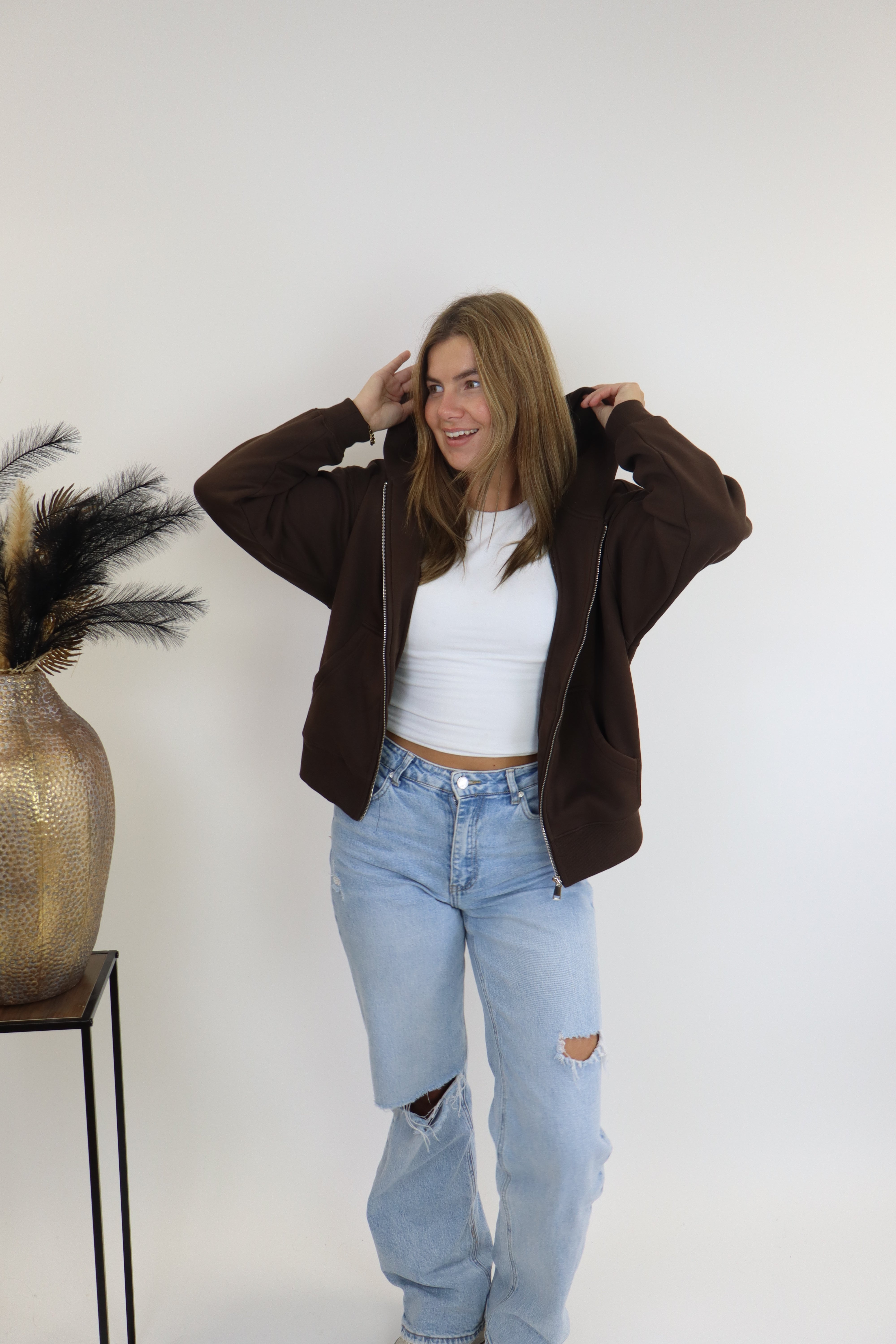 Redefined Zip Vest Brown