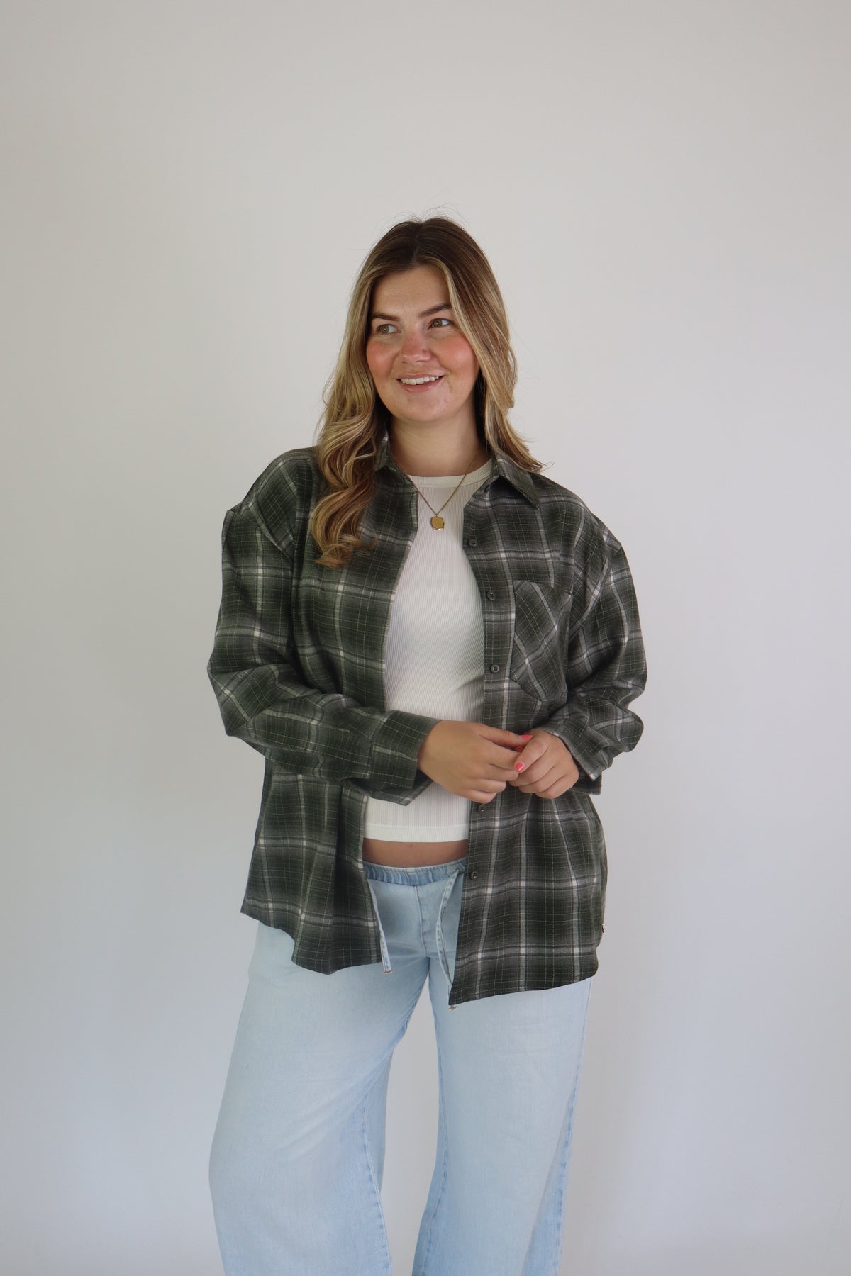 Ruitjes Blouse Ambika Groen