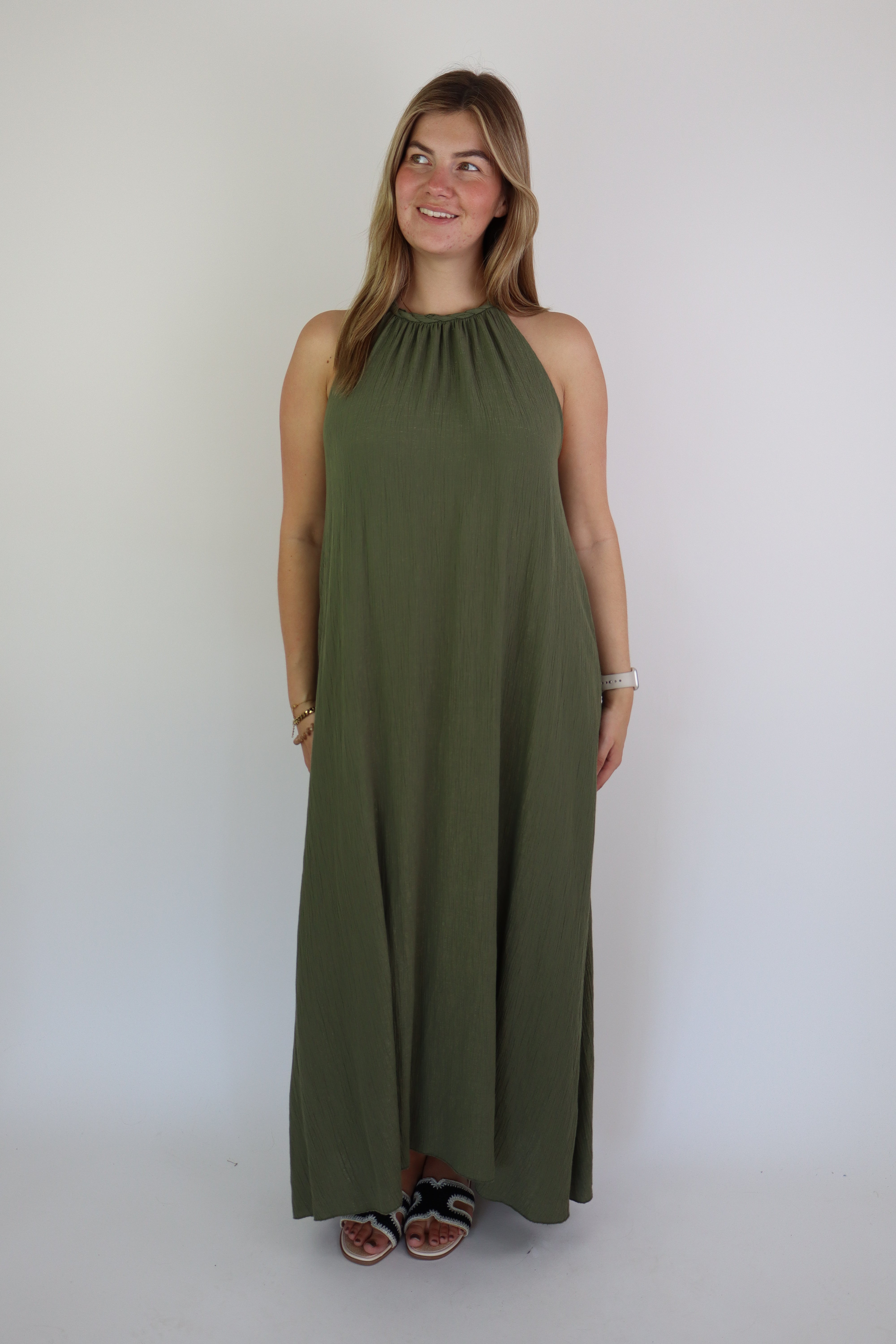 Roma Maxi Dress Army Green