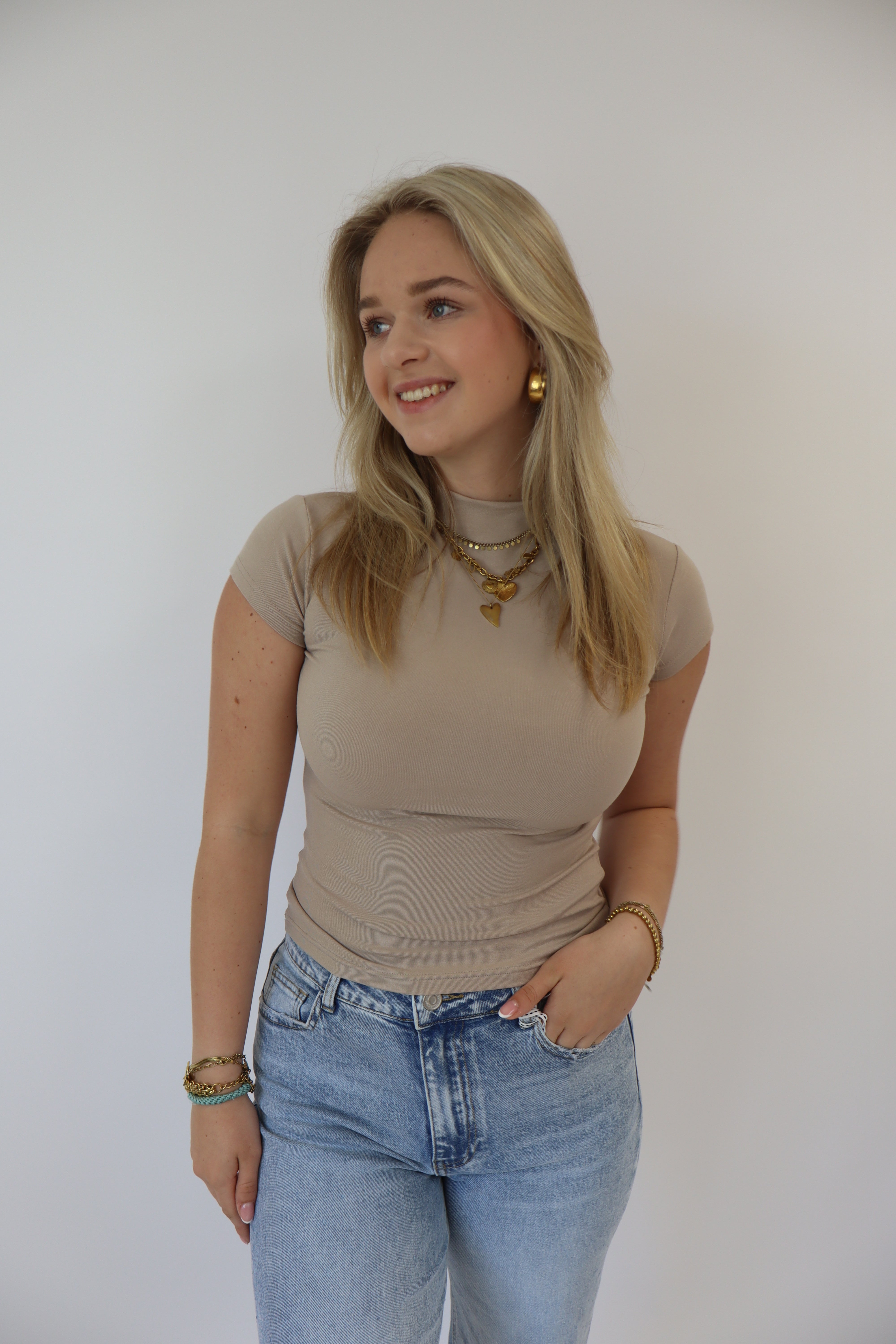 Luna Basic Top | Beige