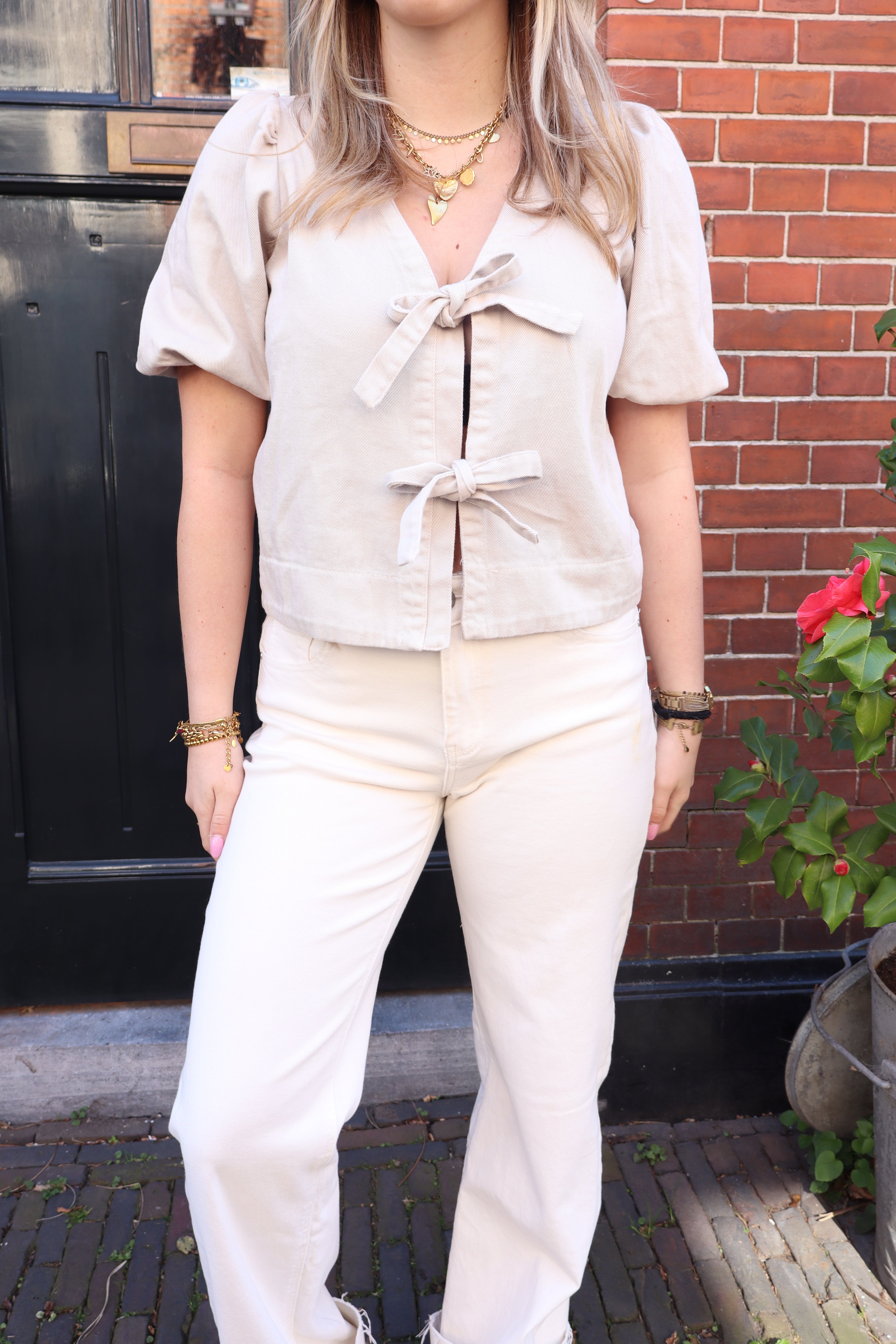 Elise Tall Wide Leg Jeans Beige | W3636-K