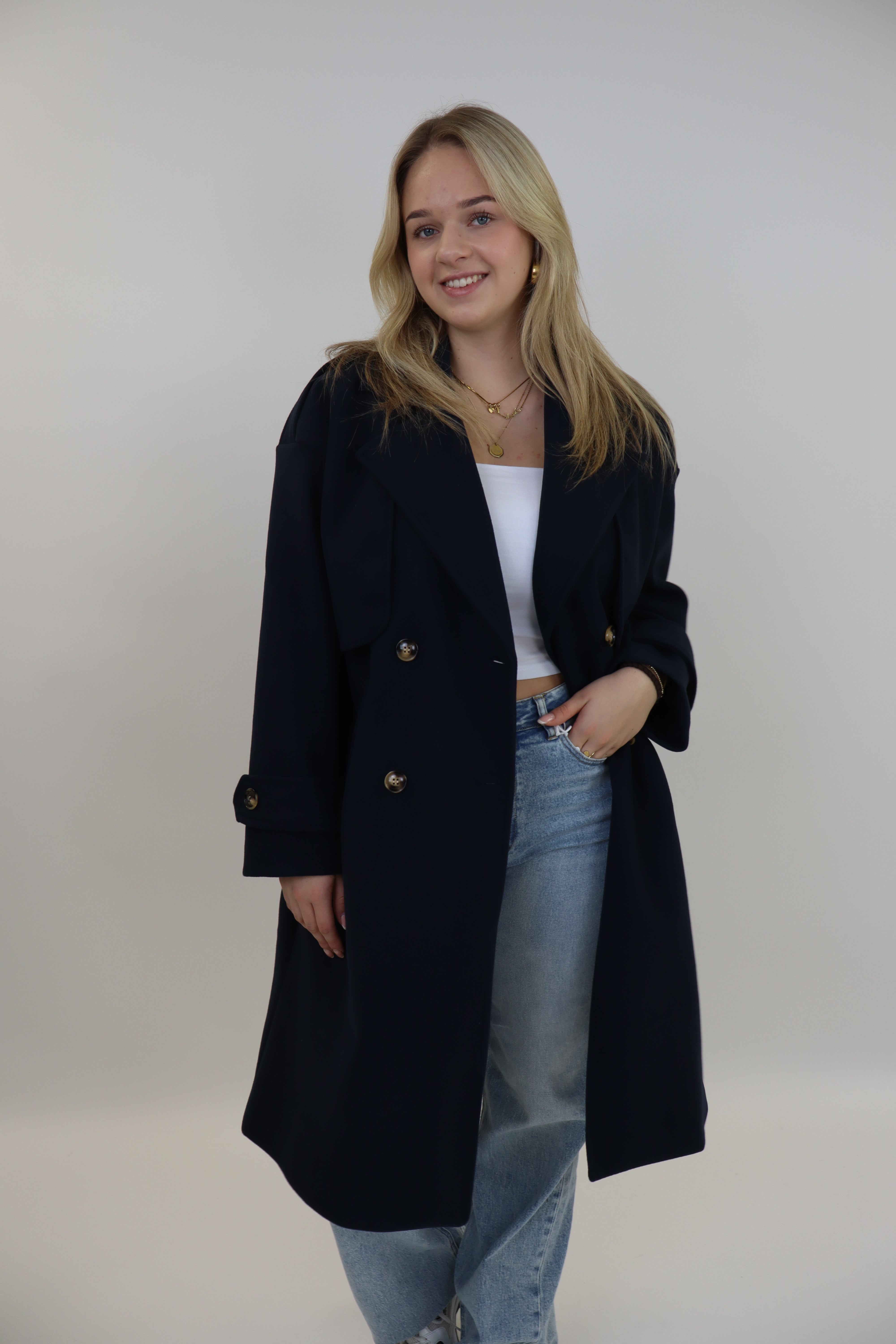 Benthe Trench Coat | Navy