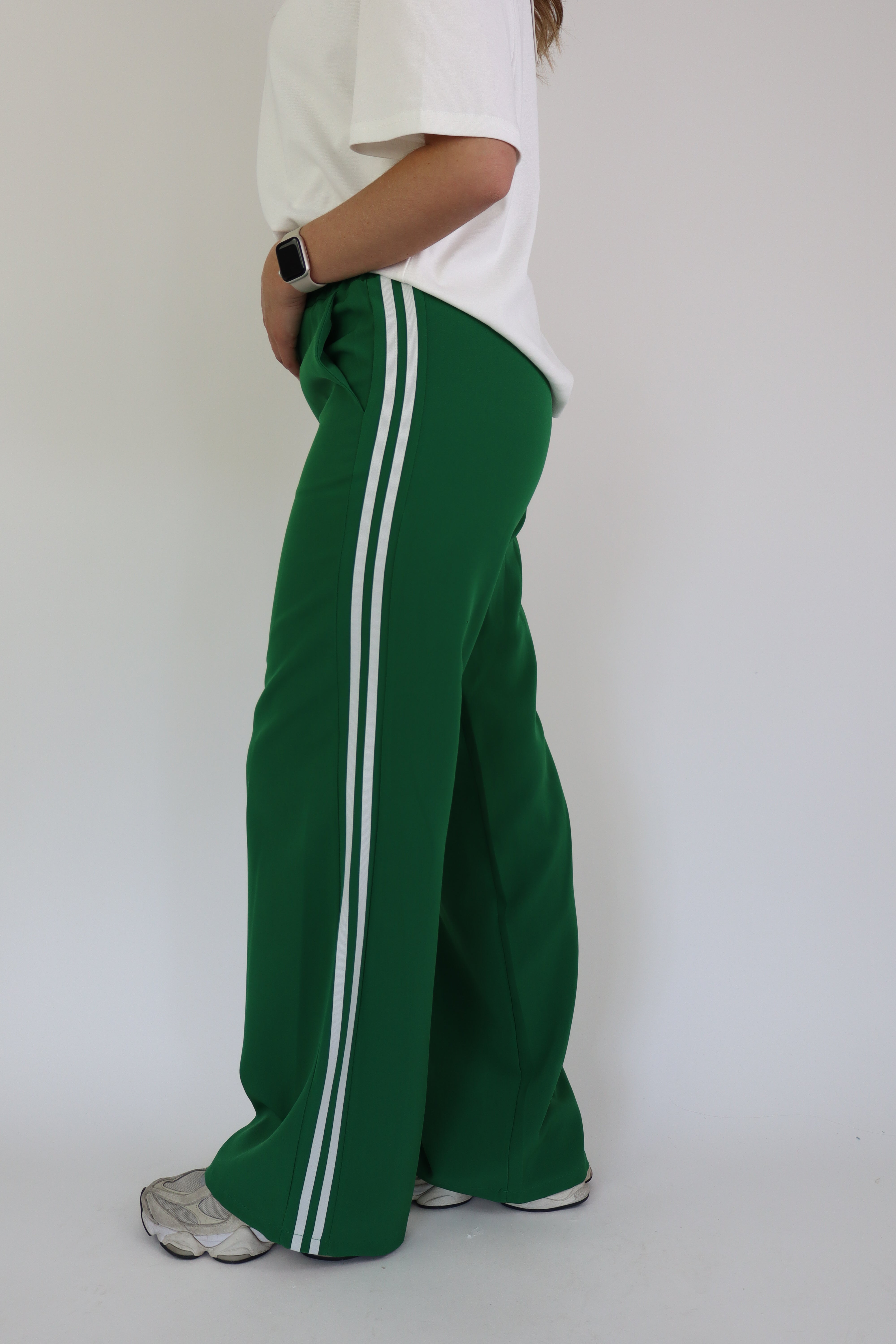 Striped Pantalon Green