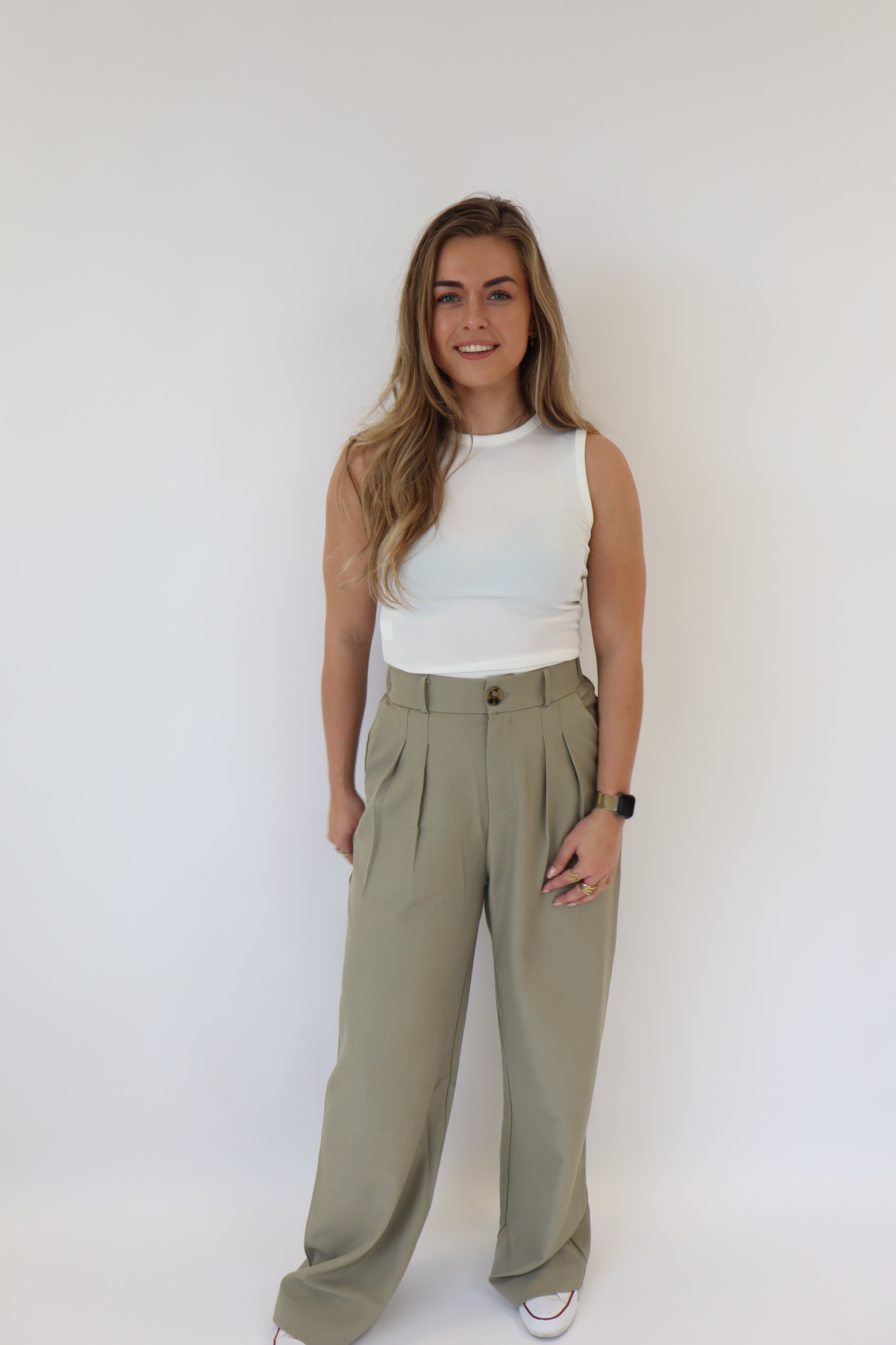 Mona Pantalon Olijf