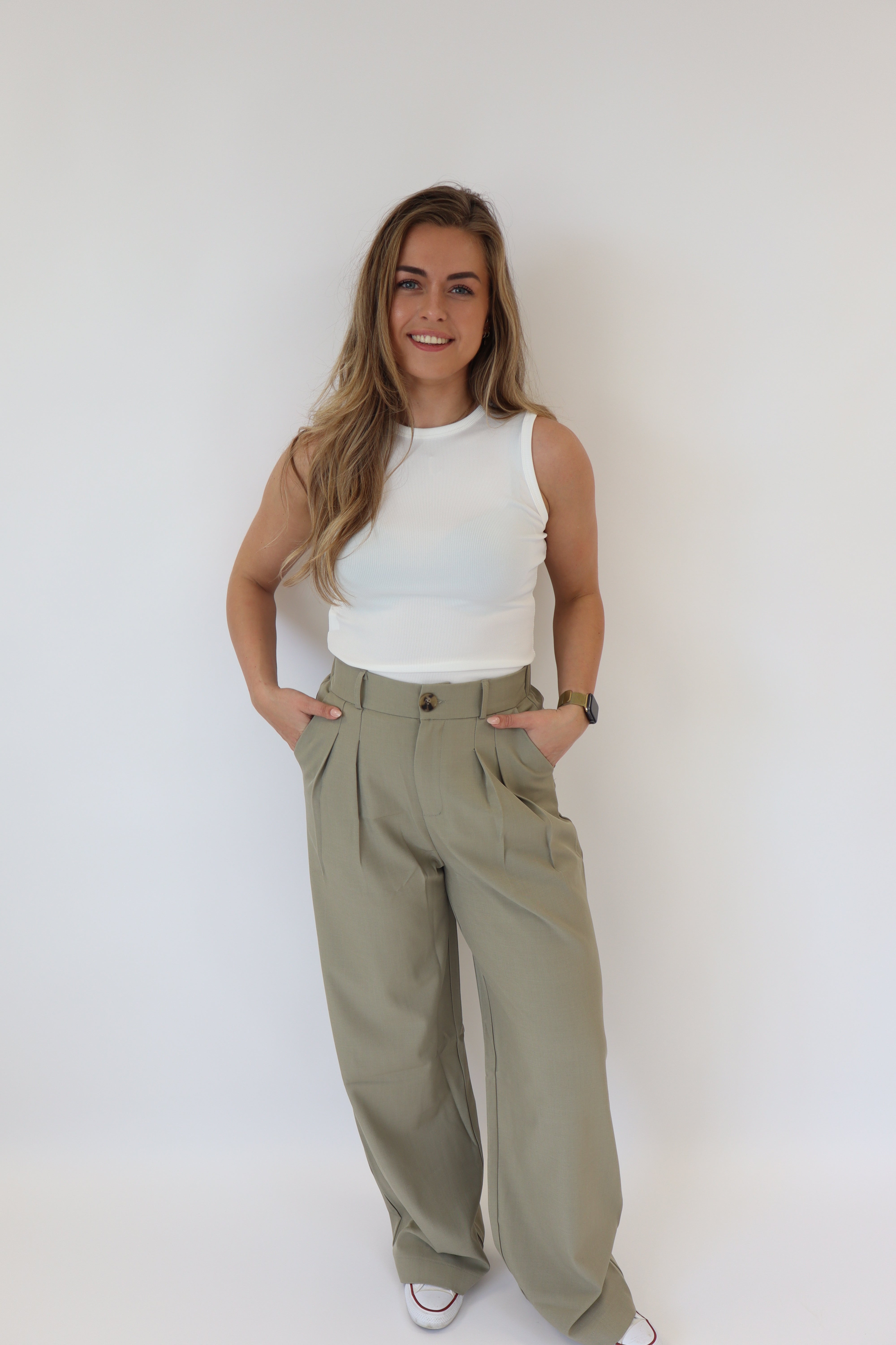 Mona Pantalon Olijf