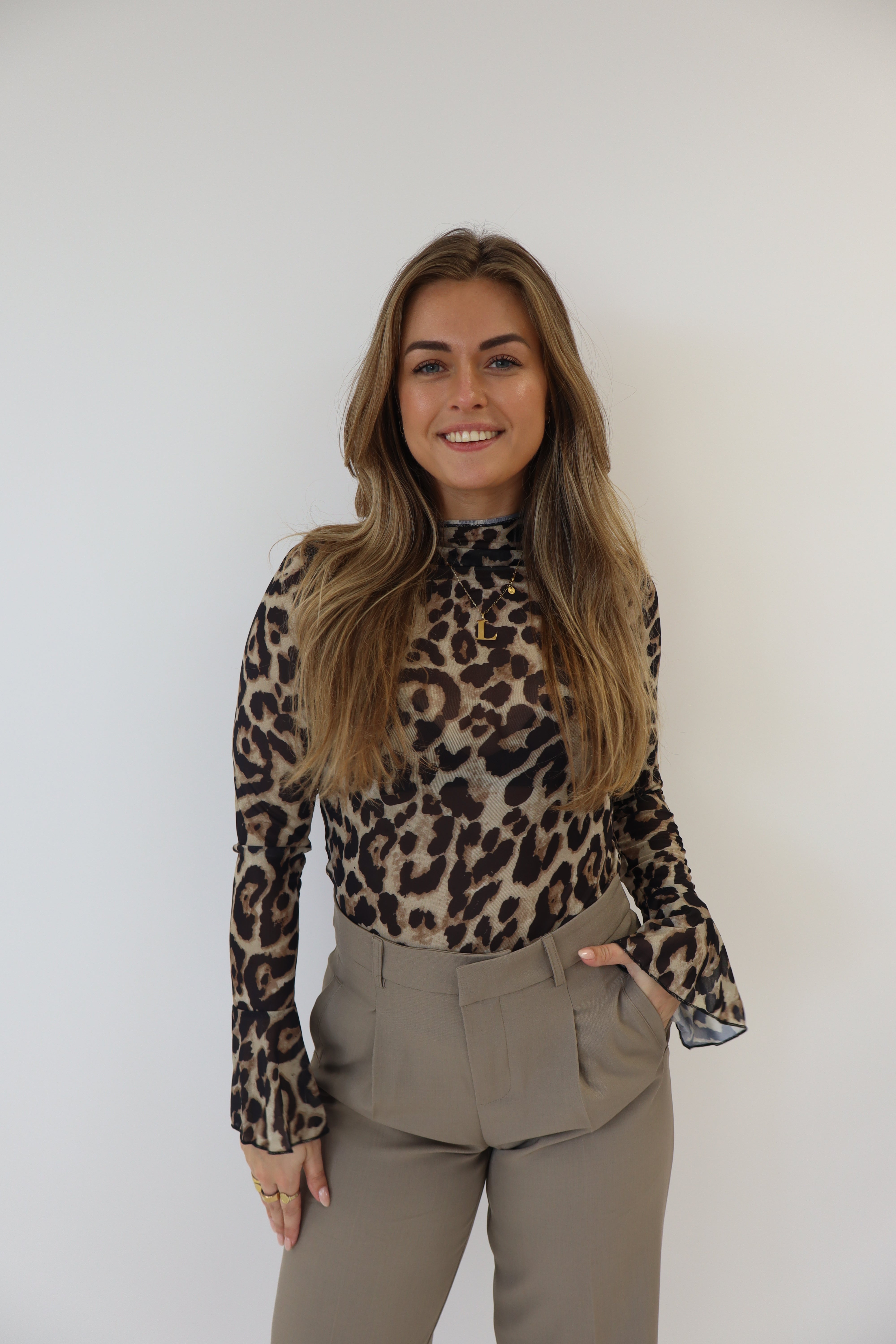 Leopard Mesh Top Ambika