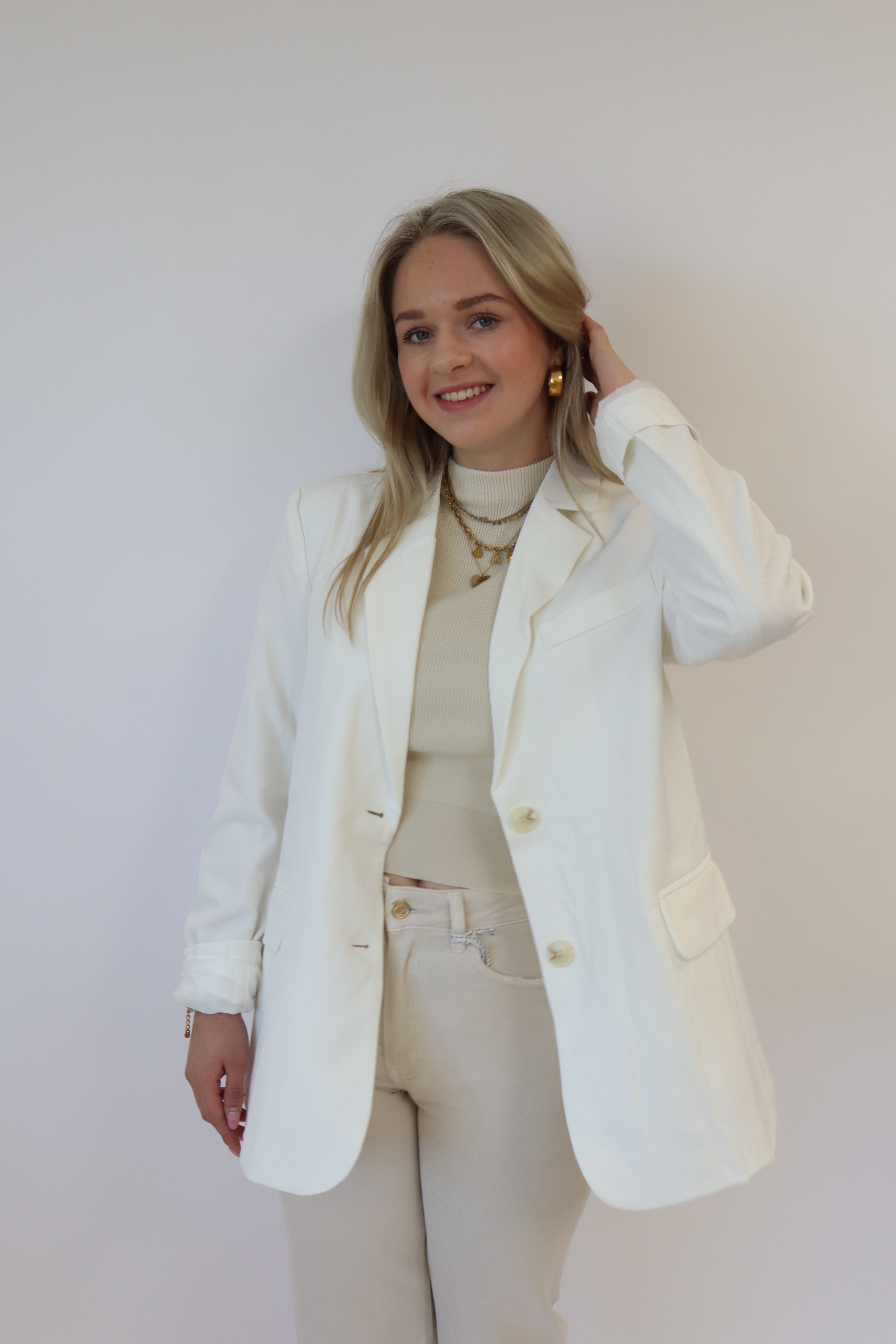 Mona Split Blazer White | 24806