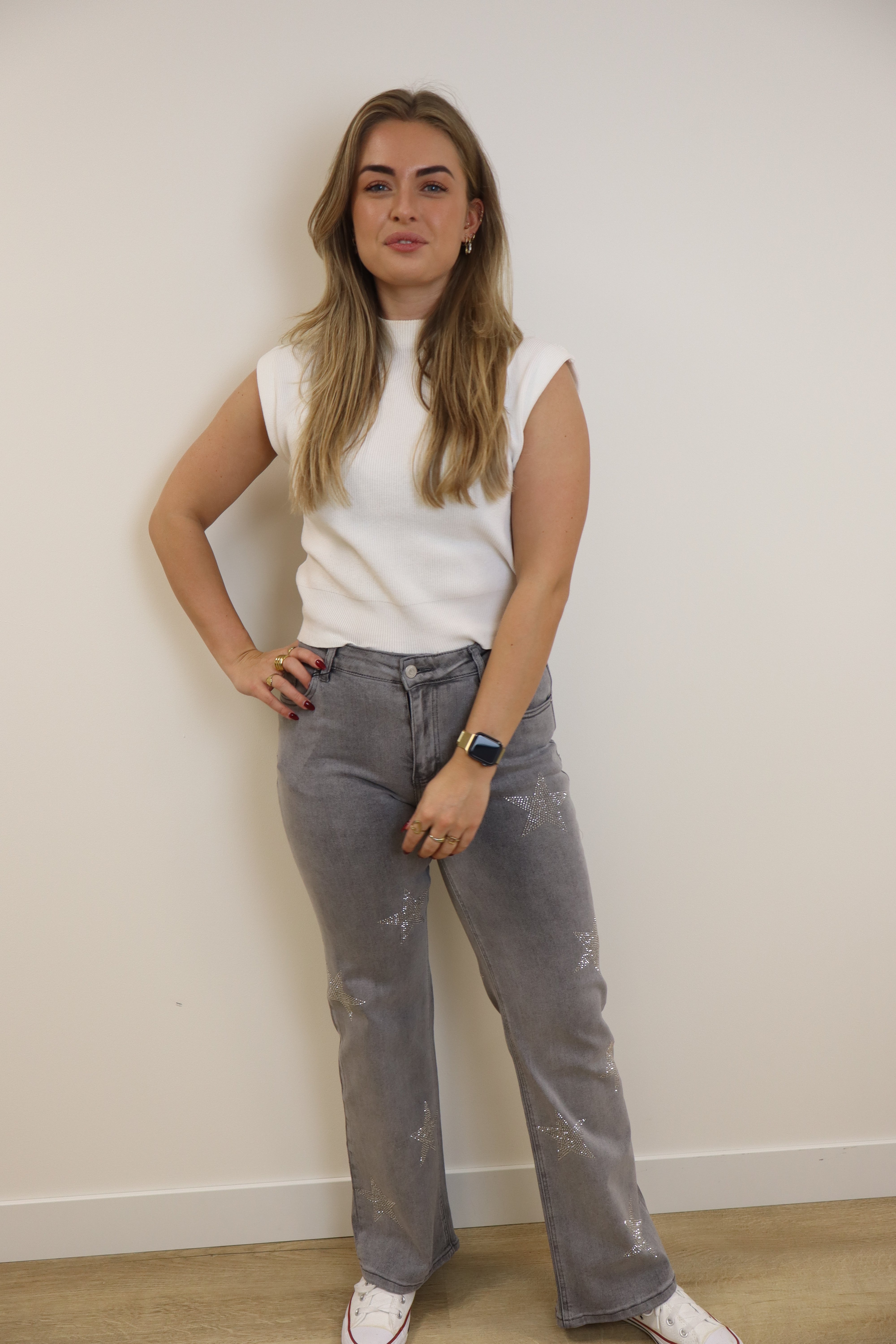 Glitter Star Jeans Grey