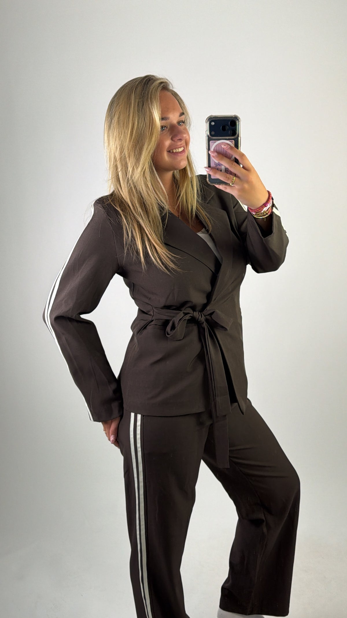 Gina Striped Pants Brown