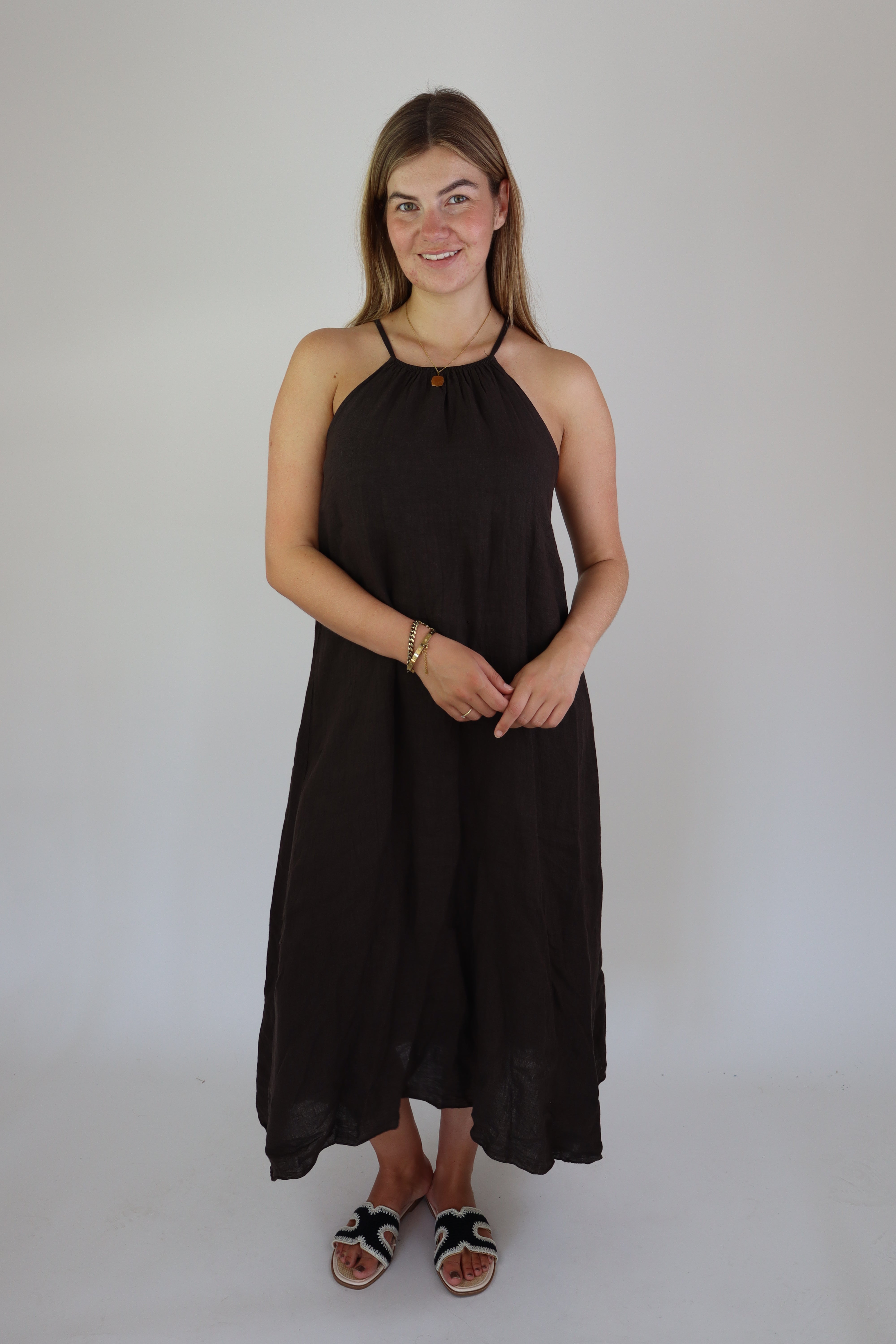 Linnen Dress Brown