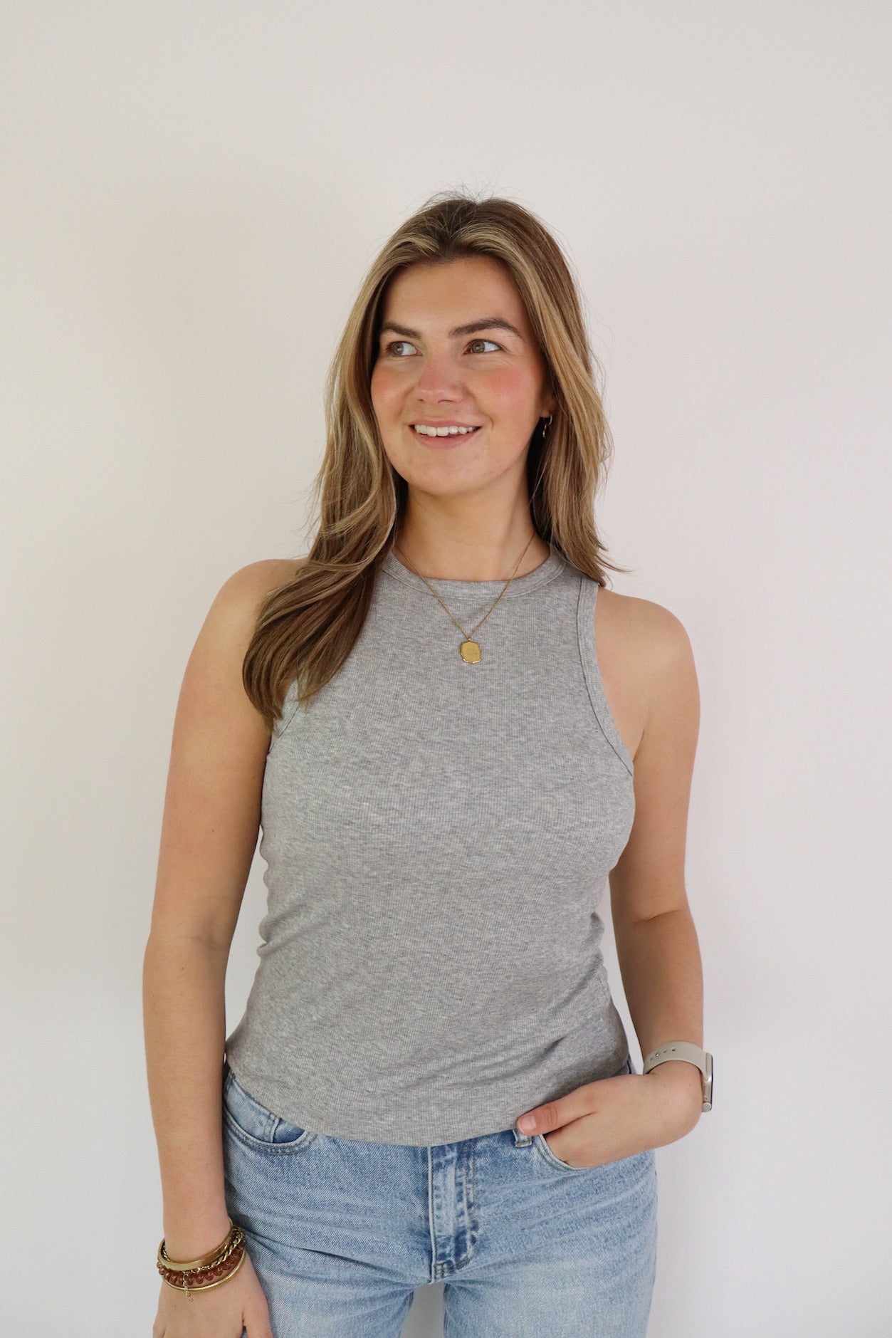 By Kie Basic Tanktop Light Grey