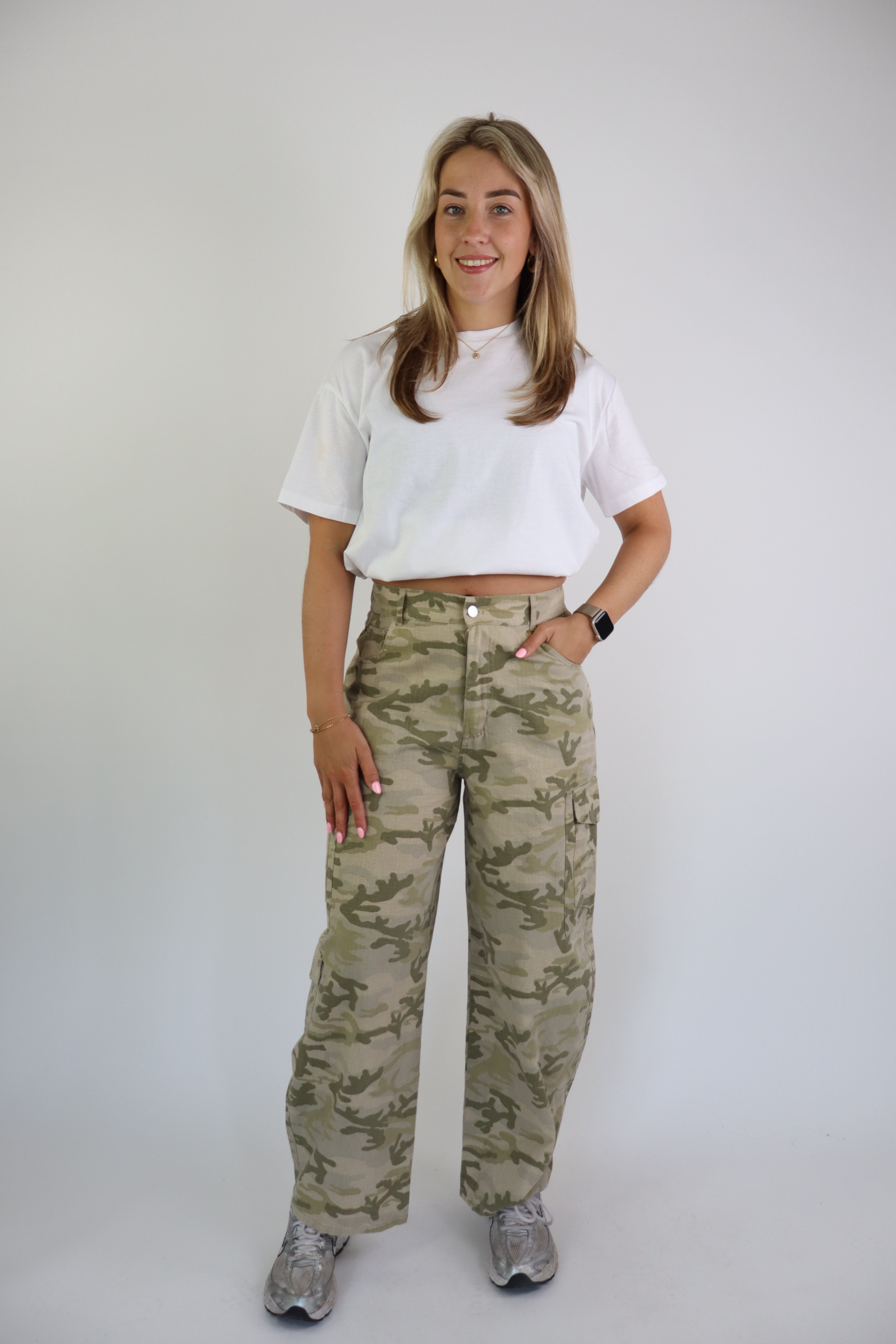 Gaby Camouflage Pants Light Green