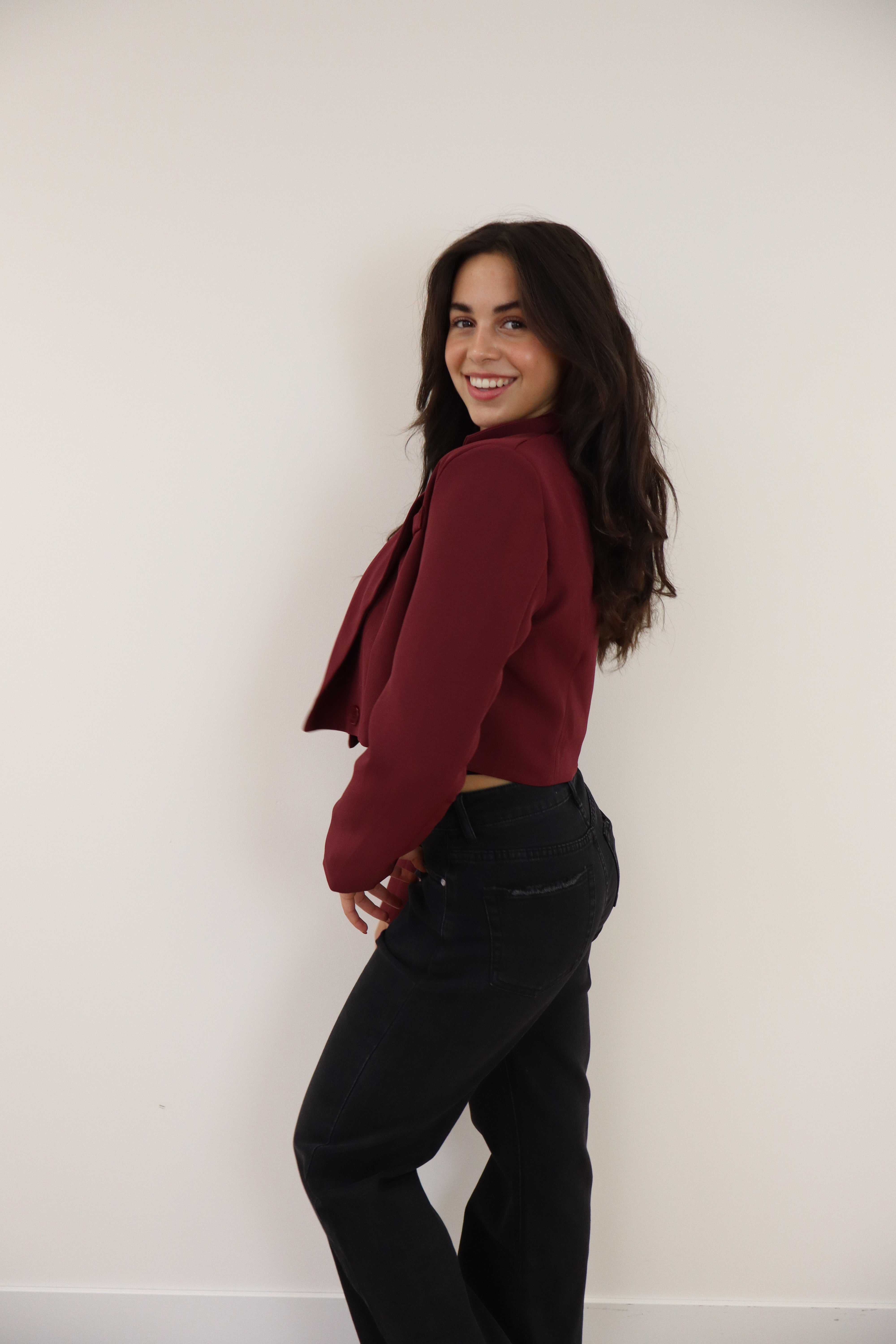 Cropped Blazer Loua Bordeaux