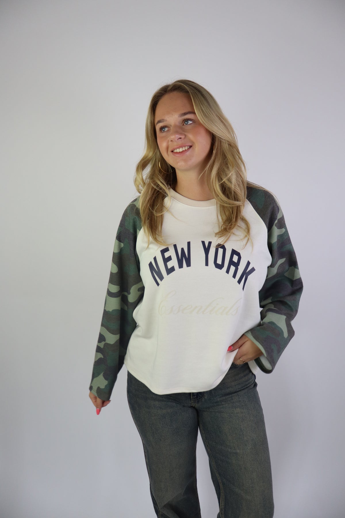 New York Army longsleeve Beige/Navy