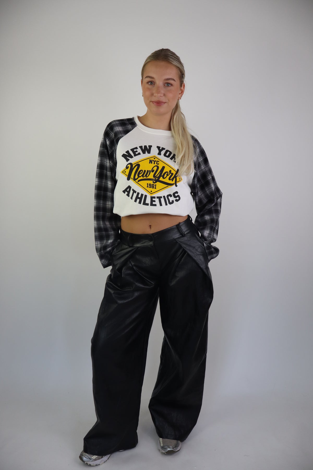 Lizzie PU Broek Zwart