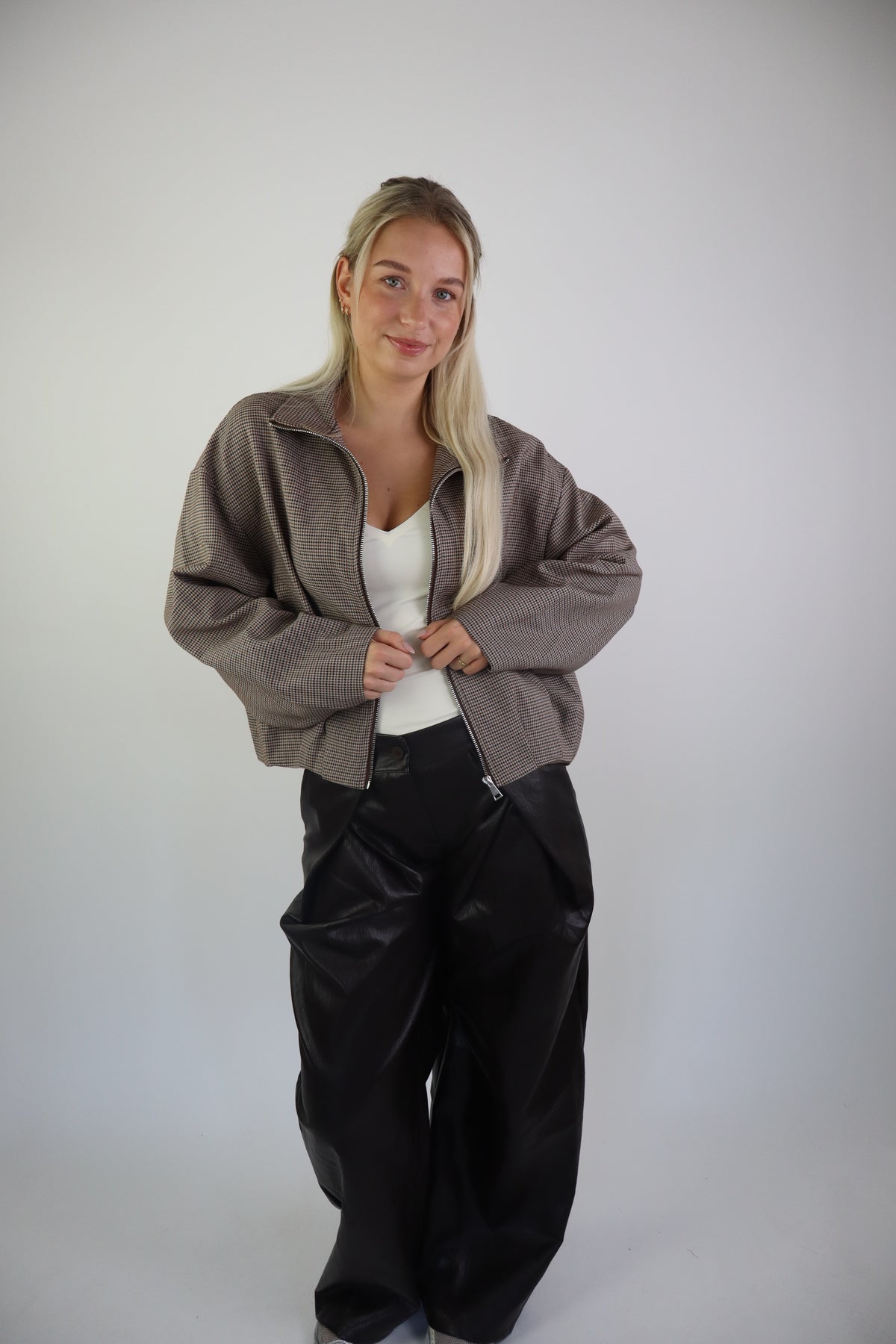 Lizzie PU Broek Bruin