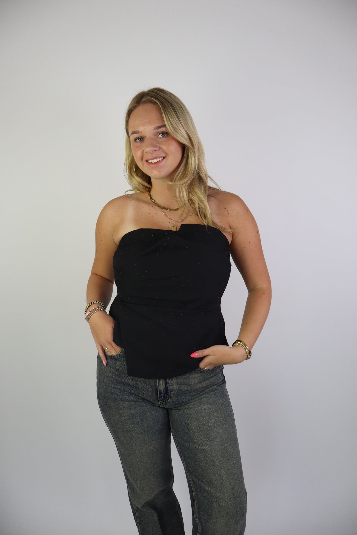 Sara Stras Top Black