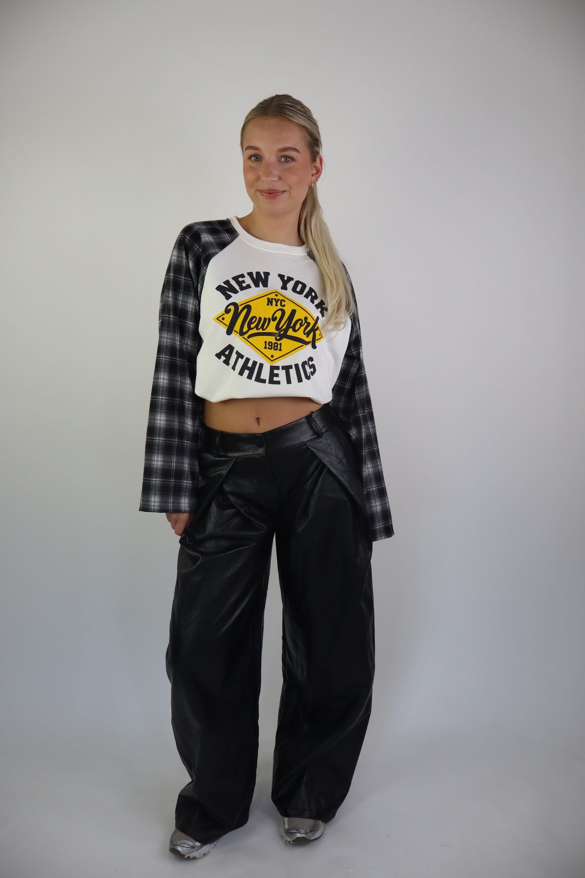 Lizzie PU Broek Zwart