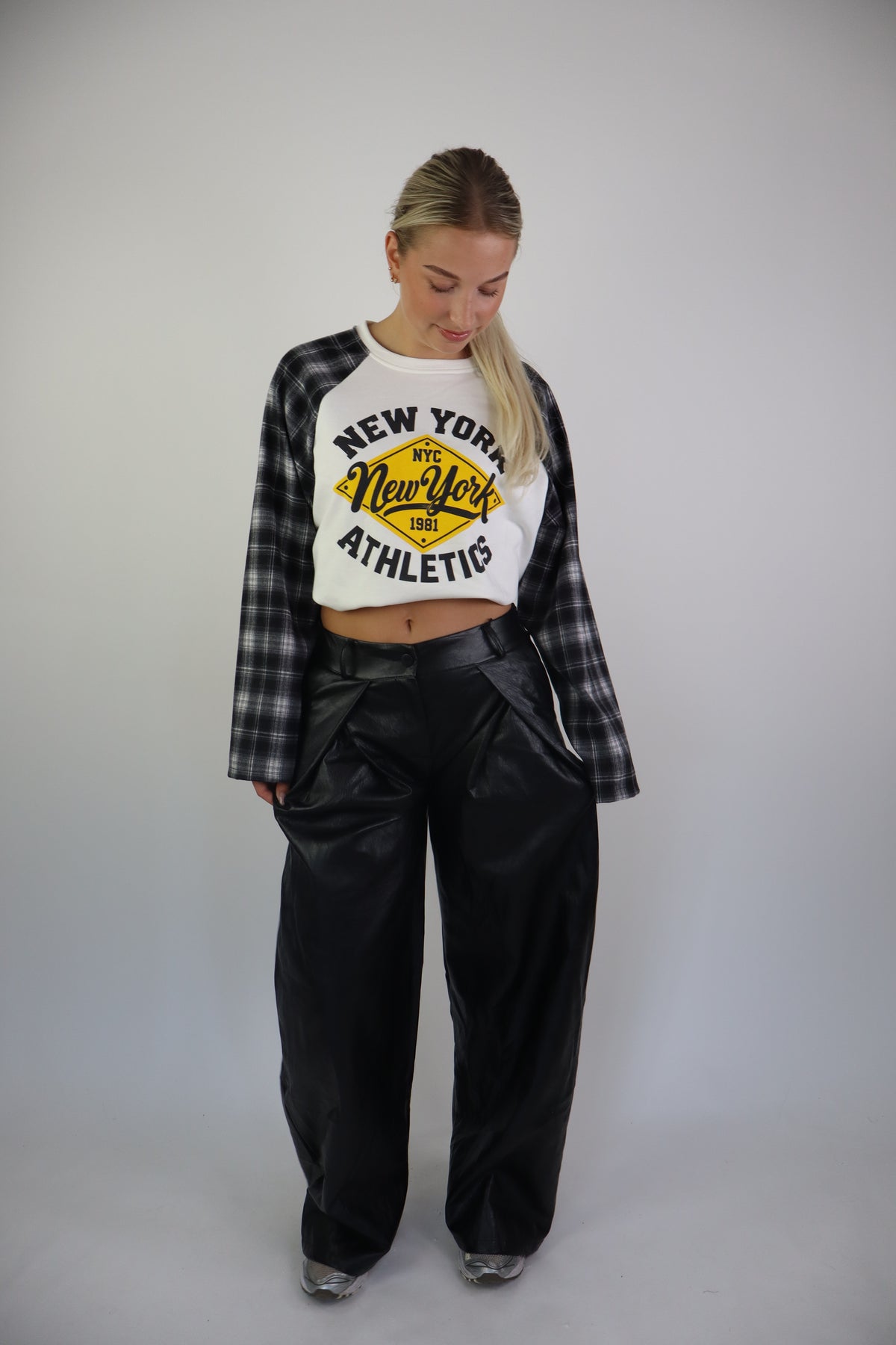 Lizzie PU Broek Zwart