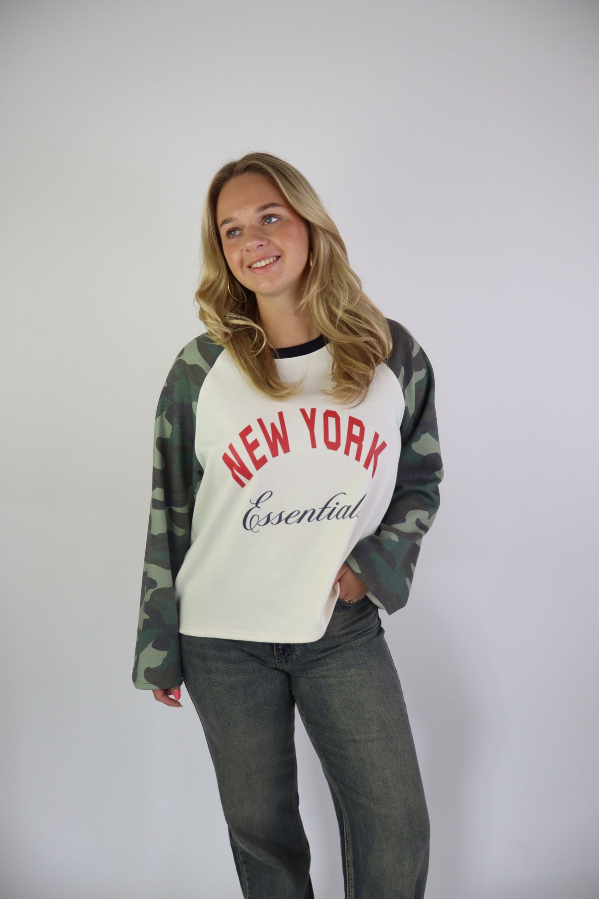 New York Army long sleeve Navy/Rood