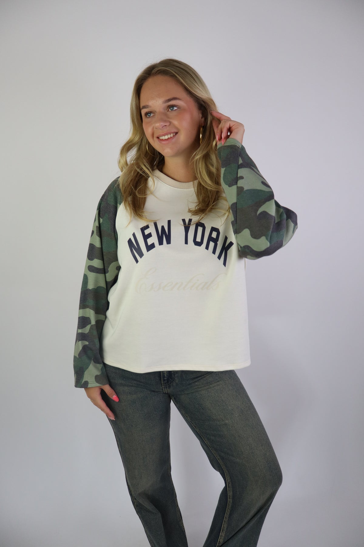 New York Army longsleeve Beige/Navy
