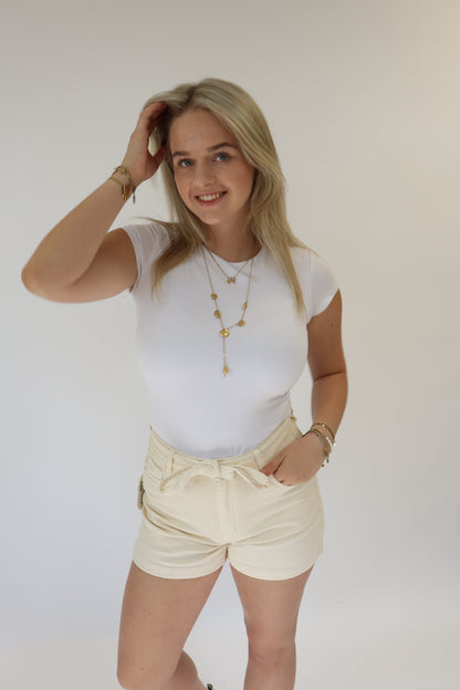 Renee Denim Short Beige | RD9051-3