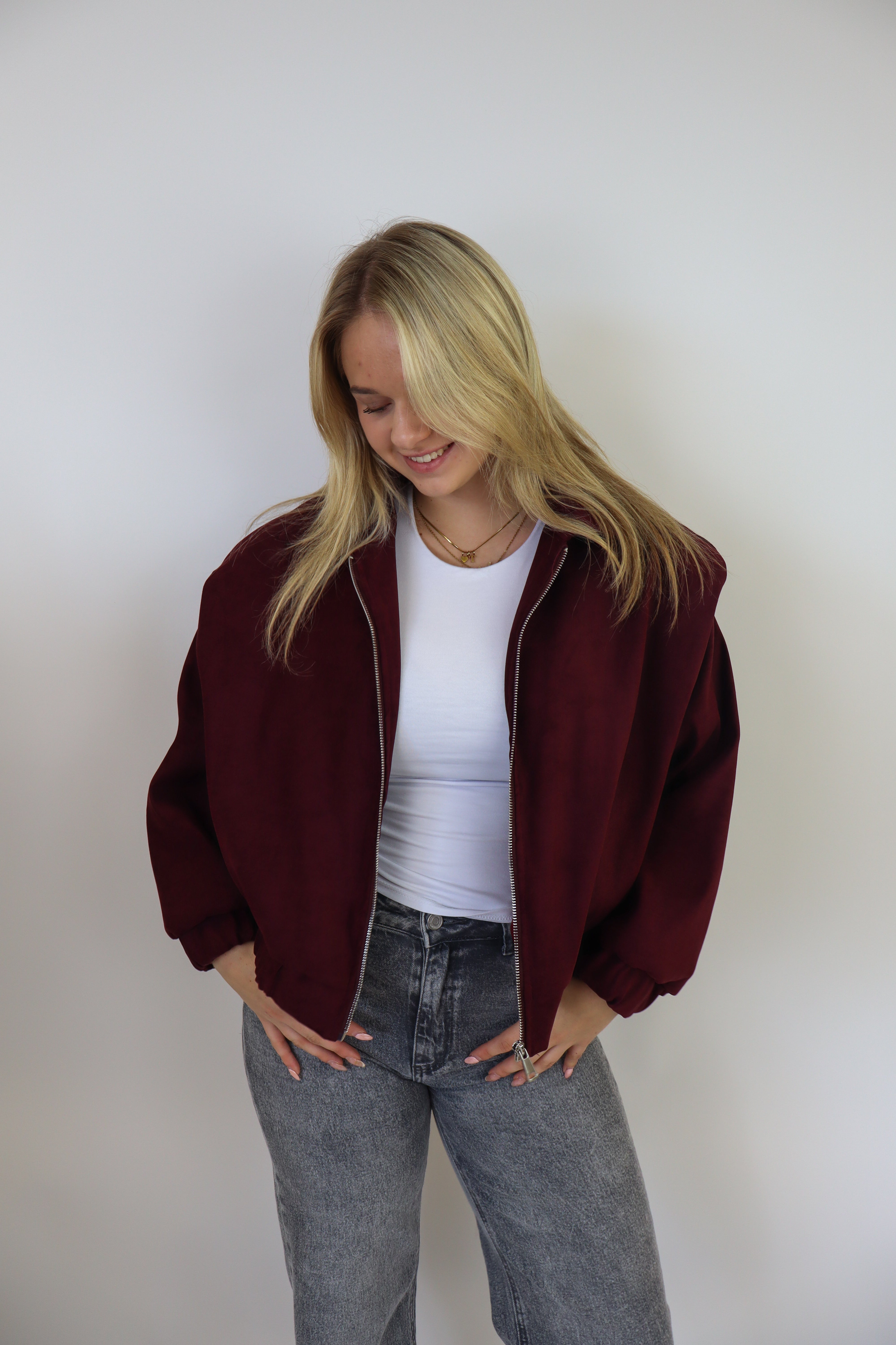 Nienke Suede Jacket  Bordeaux