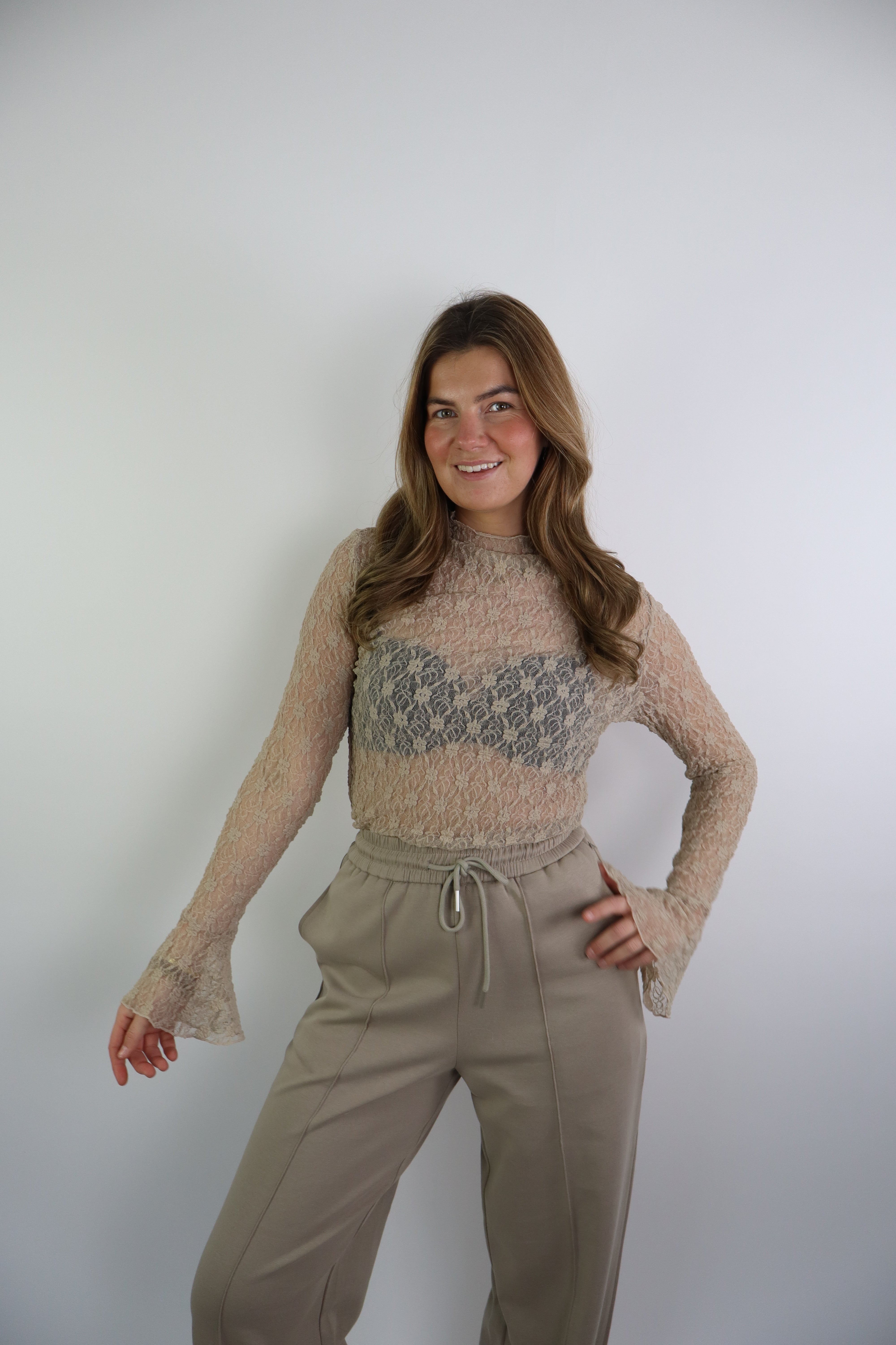 Kanten Top Ambika Beige