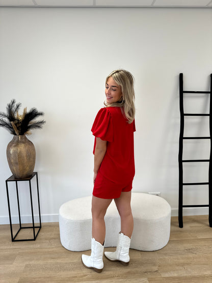 Two Piece Set Ambika Red