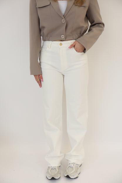 Nura Tall Wide Leg Jeans White | W3636-B