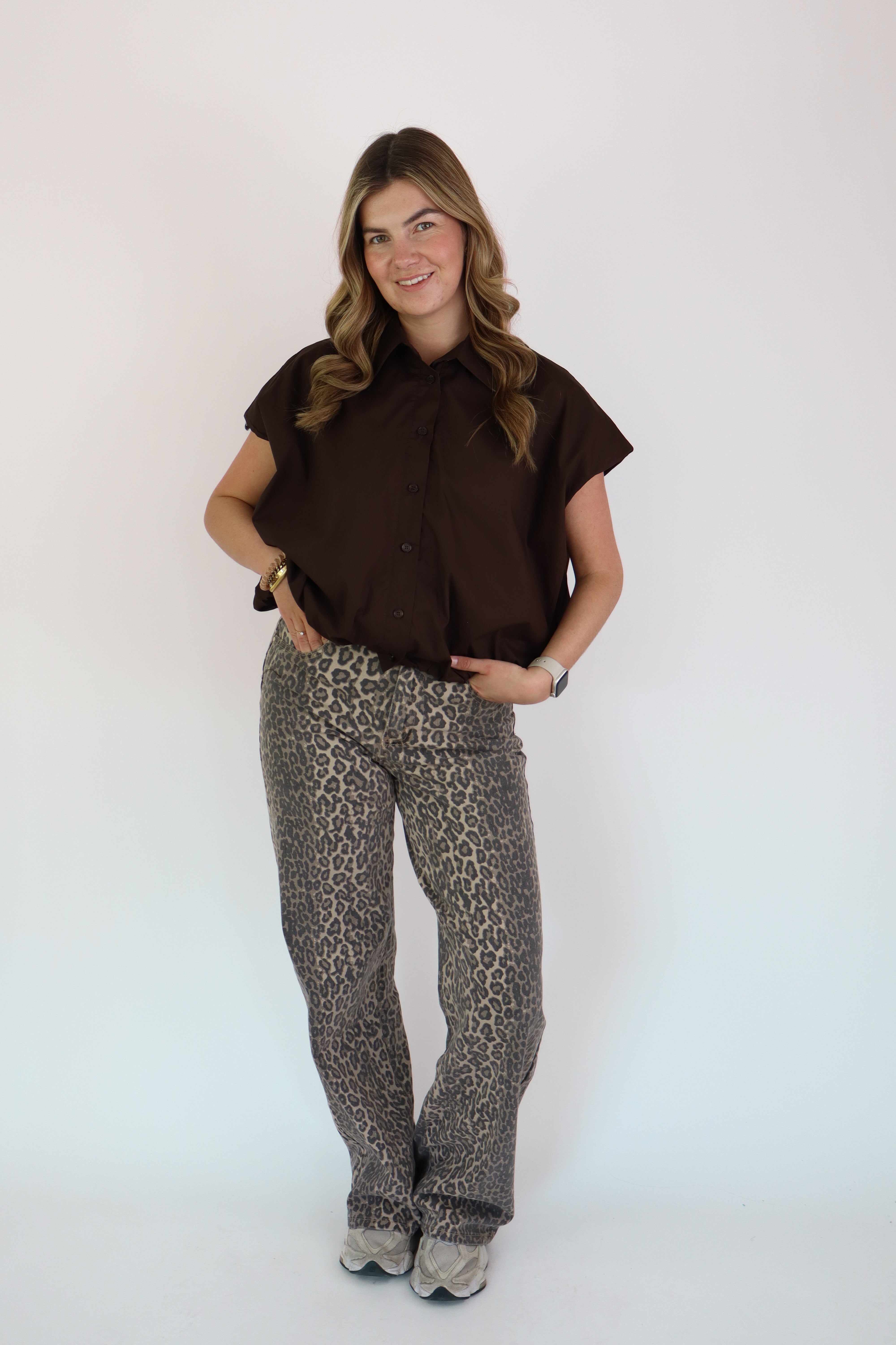 Leopard Jeans Laulia Dad Fit Full Length