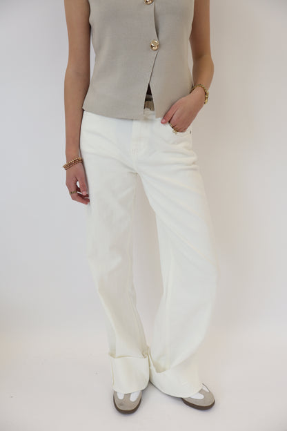 Wide Leg Jeans White | RD2995-6