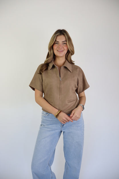 Nummer 8 Noortje Suede Top Brown