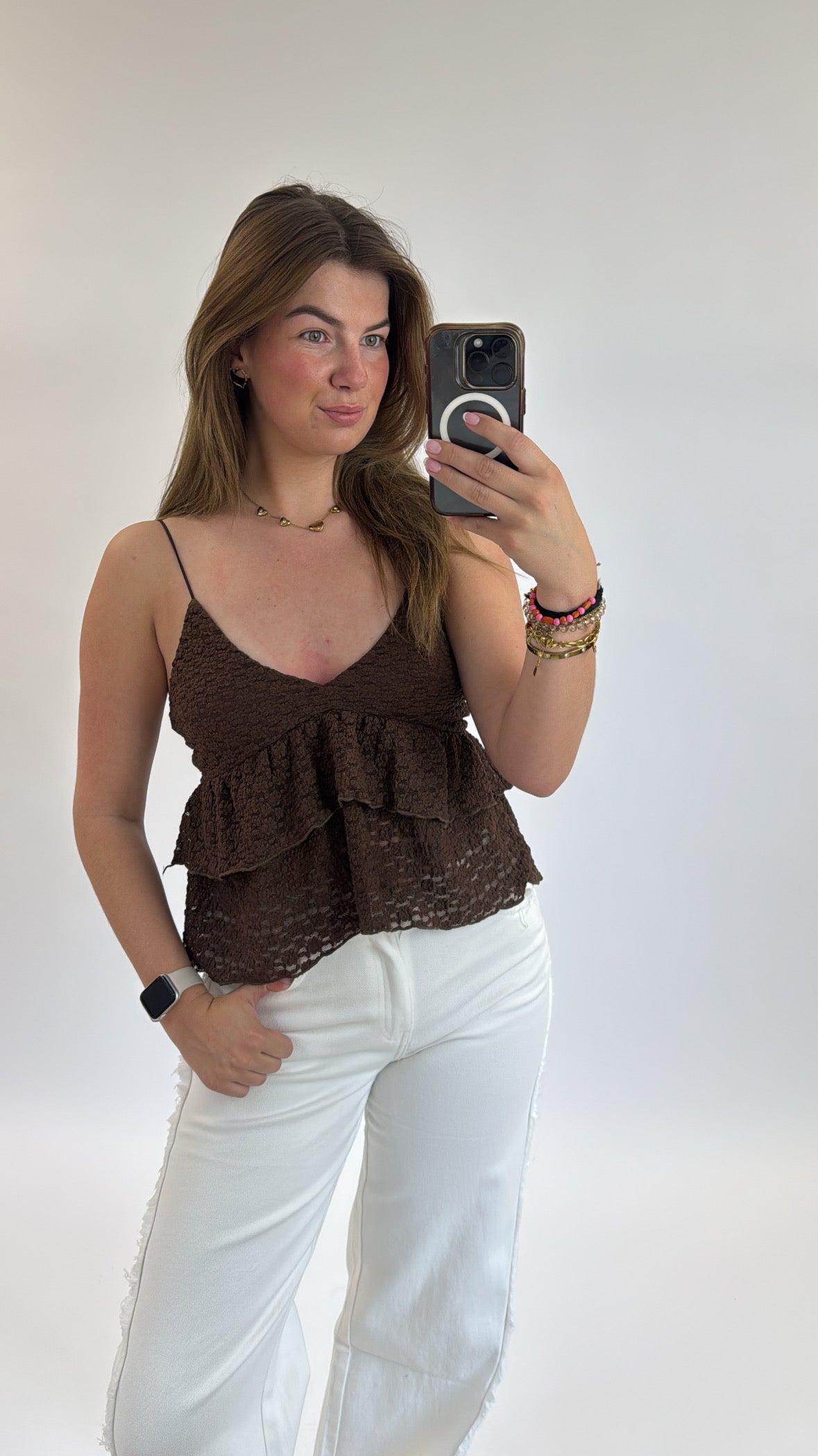 Fleur Lace Top Brown