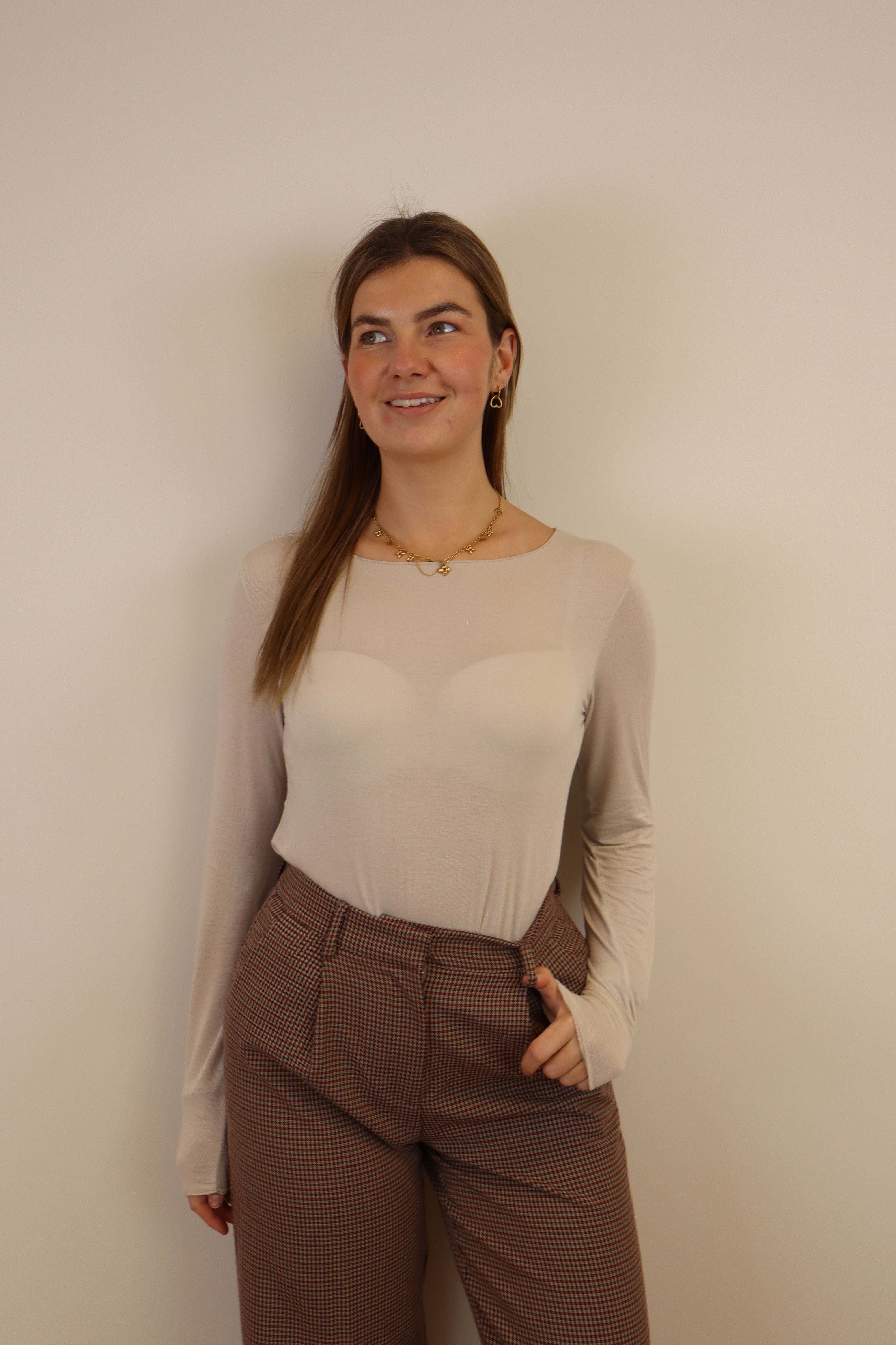 Ambika Soft Sheer Top Beige