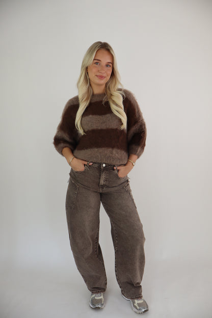 Lola Balloon Pocket Jeans Taupe W3832-4