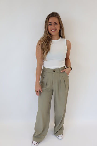 Mona Pantalon Olijf