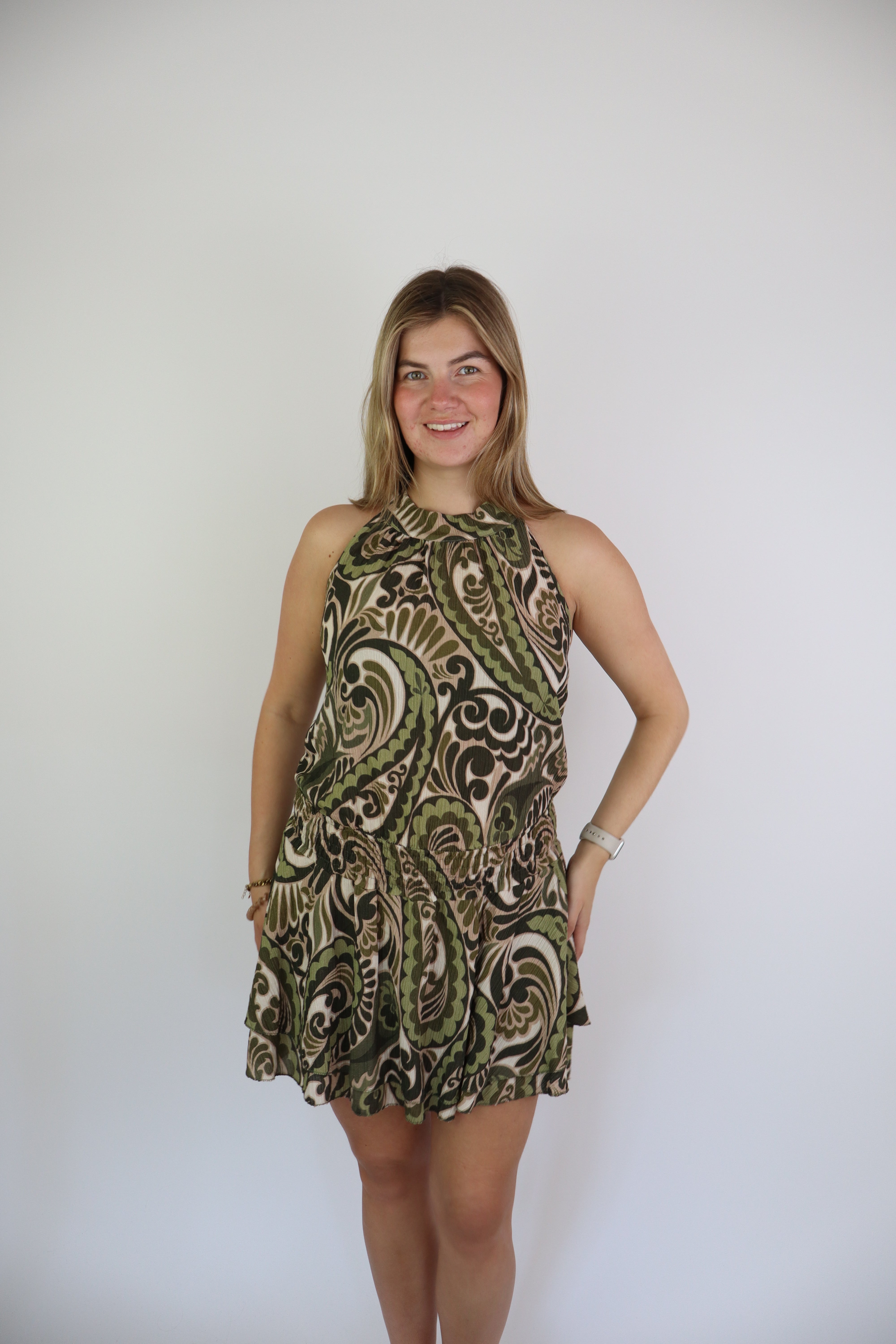 Mara Printed Dress Green