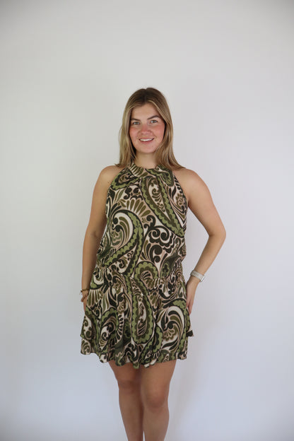 Mara Printed Dress Green