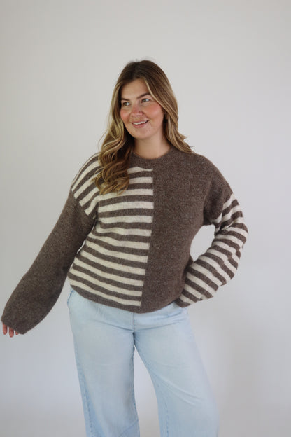 Sofie Striped Sweater Brown