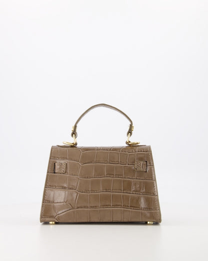 Grace Leather Bag Croco Taupe