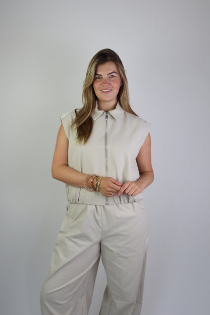 Ambika Striped Gilet Creme
