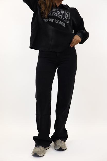 Nina Tall Wide Leg Jeans Black | W3392