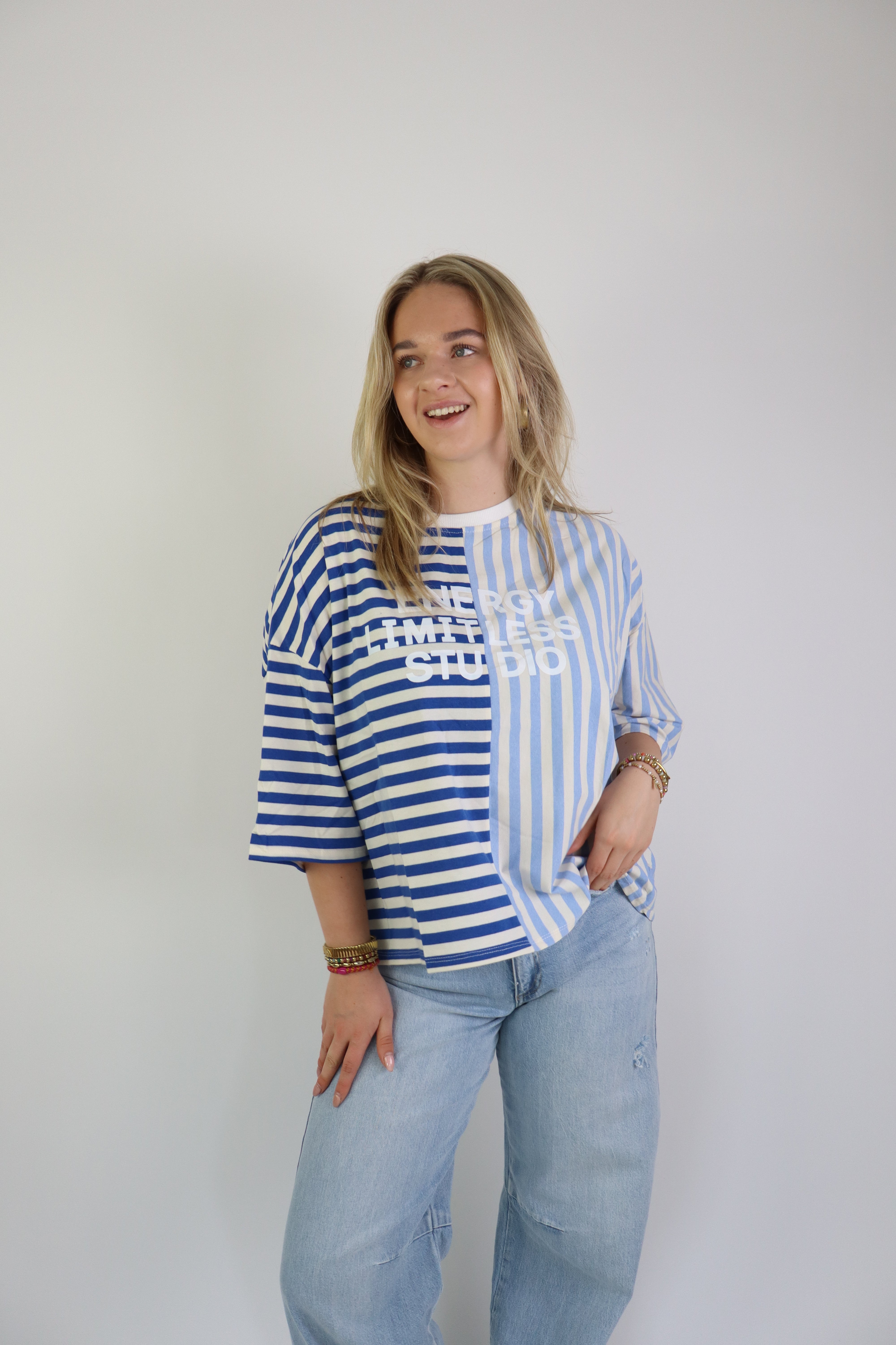 Studio Striped Tee Blue