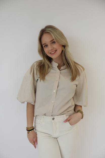 Dani Puff Blouse Beige