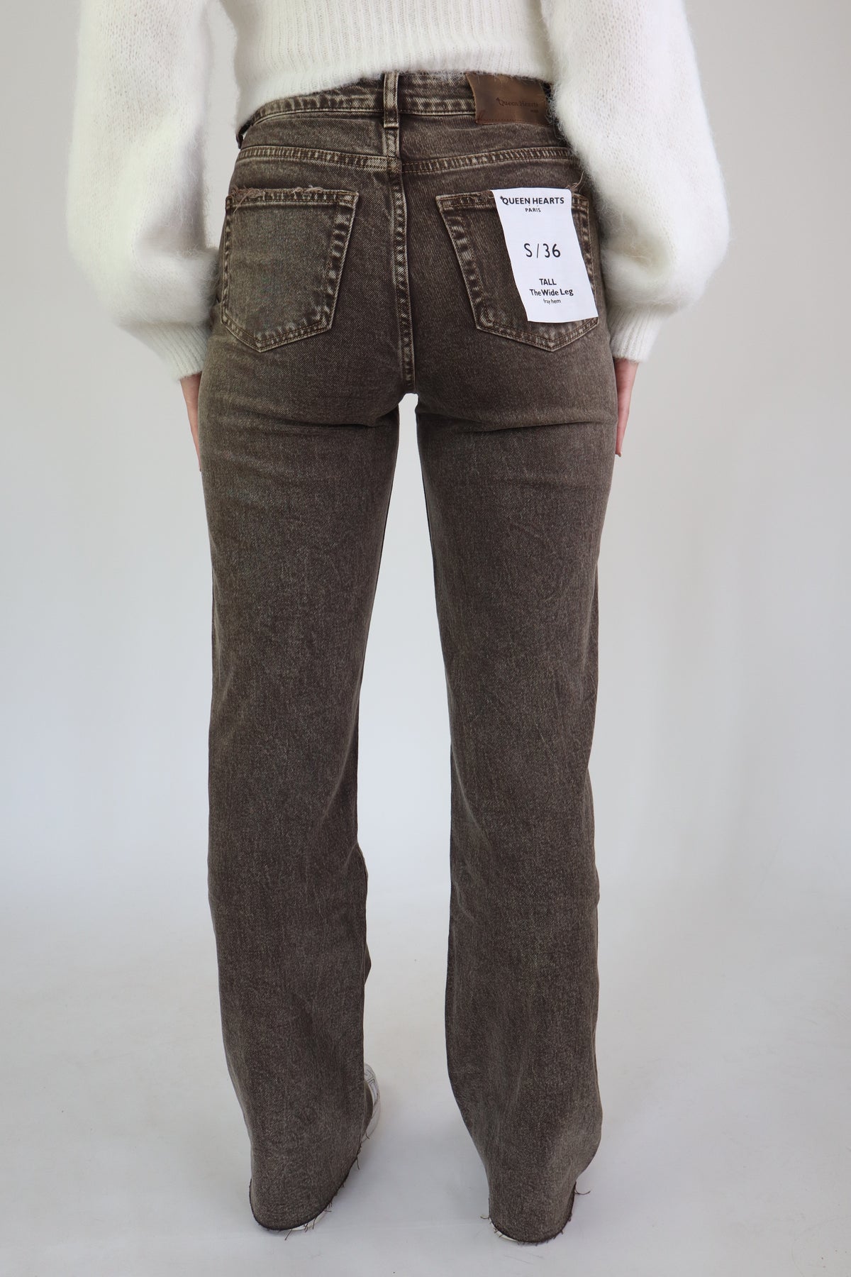 Tall Wide Leg Jeans Taupe W3636-24