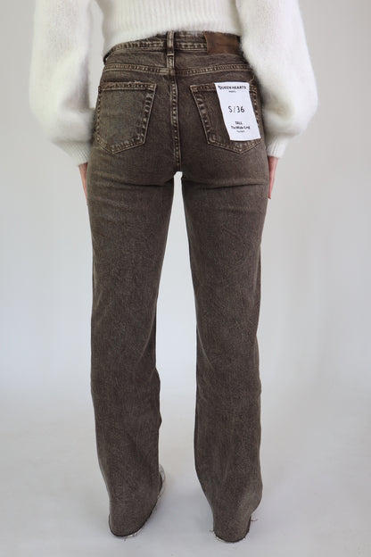 Tall Wide Leg Jeans Taupe W3636-24